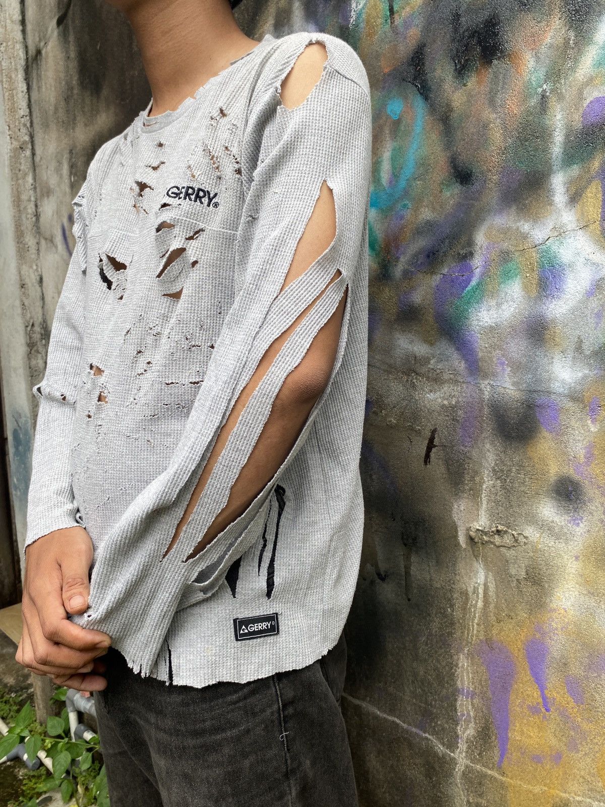 If Six Was Nine × Japanese Brand × Le Grande Bleu (L.G.B.) Longsleeve Gerry Distressed Size US L / EU 52-54 / 3 - 3 Thumbnail