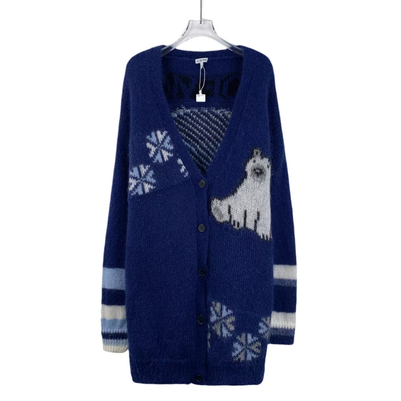 Loewe navy blue snowflake knit cardigan from Loewe Size US S / EU 44-46 / 1 - 1 Thumbnail