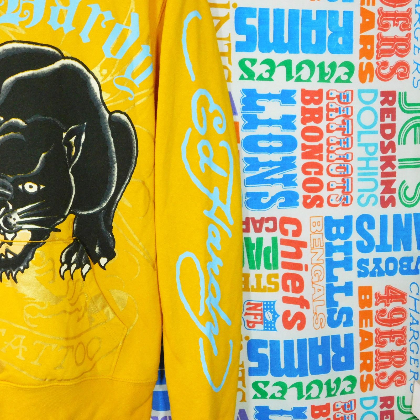 Ed Hardy Ed Hardy Black Panther Hoodie Size S Double Sided Yellow Size US S / EU 44-46 / 1 - 6 Thumbnail