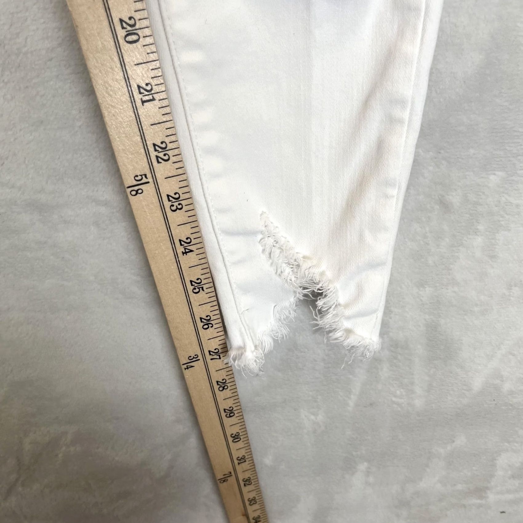 American Eagle Outfitters American Eagle Womens Jeans Jegging 00 Regular White Distressed Stretch Denim Size 24" / US 00 / IT 34 - 6 Thumbnail