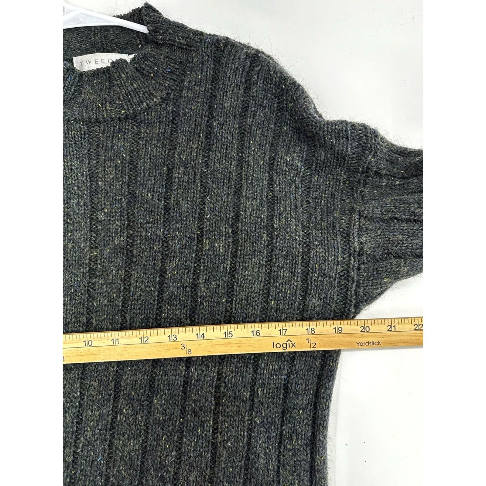 Vintage Tweeds Sweater Wool Mohair Blend Long Sleeve Mock Neck Green Women Medium Knit Style Pullover Casual Autumn Winter Womens Size M / US 6-8 / IT 42-44 - 7 Thumbnail