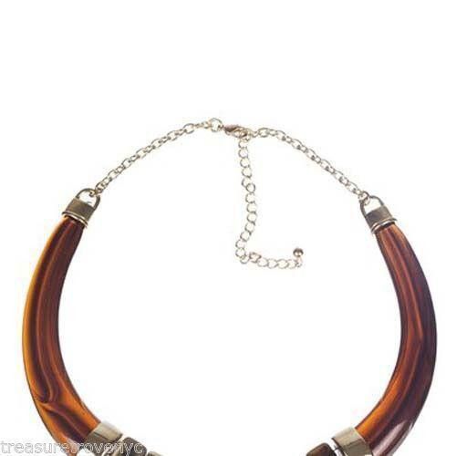 Designer Treasure Trove NYC Butterscotch and GoldTone Bib Necklace Size ONE SIZE - 3 Thumbnail