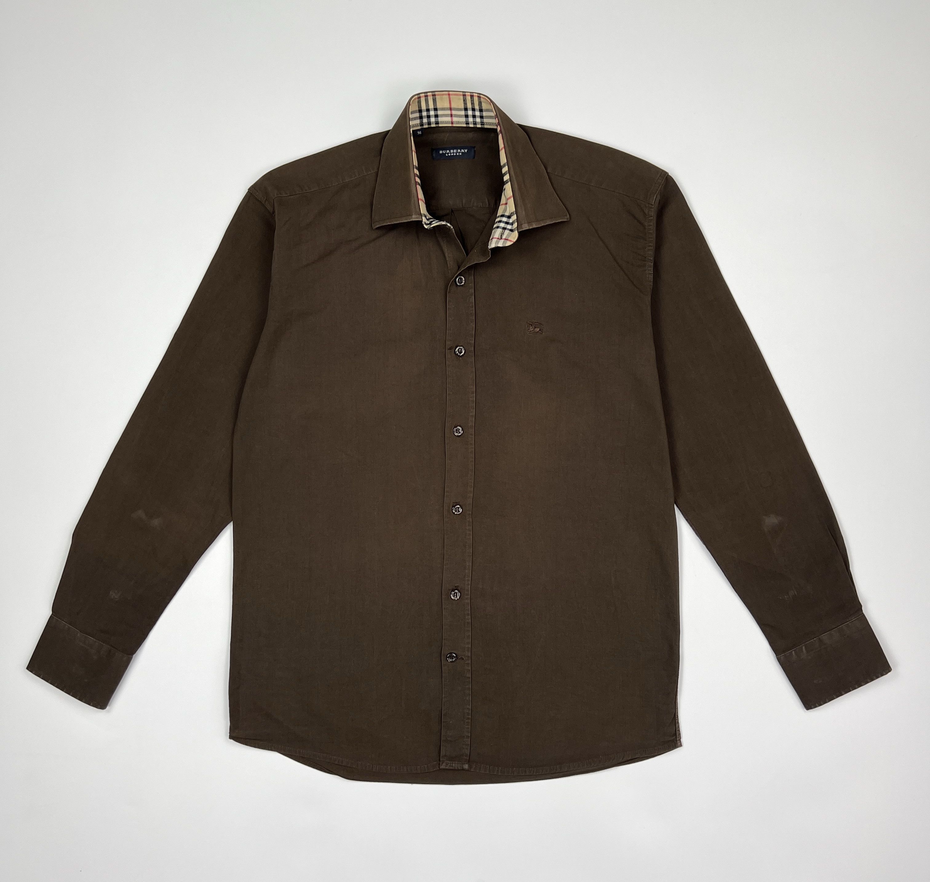 Burberry Vintage 00s Burberry Nova Check Brown Button Up Shirt Size US S / EU 44-46 / 1 - 2 Thumbnail