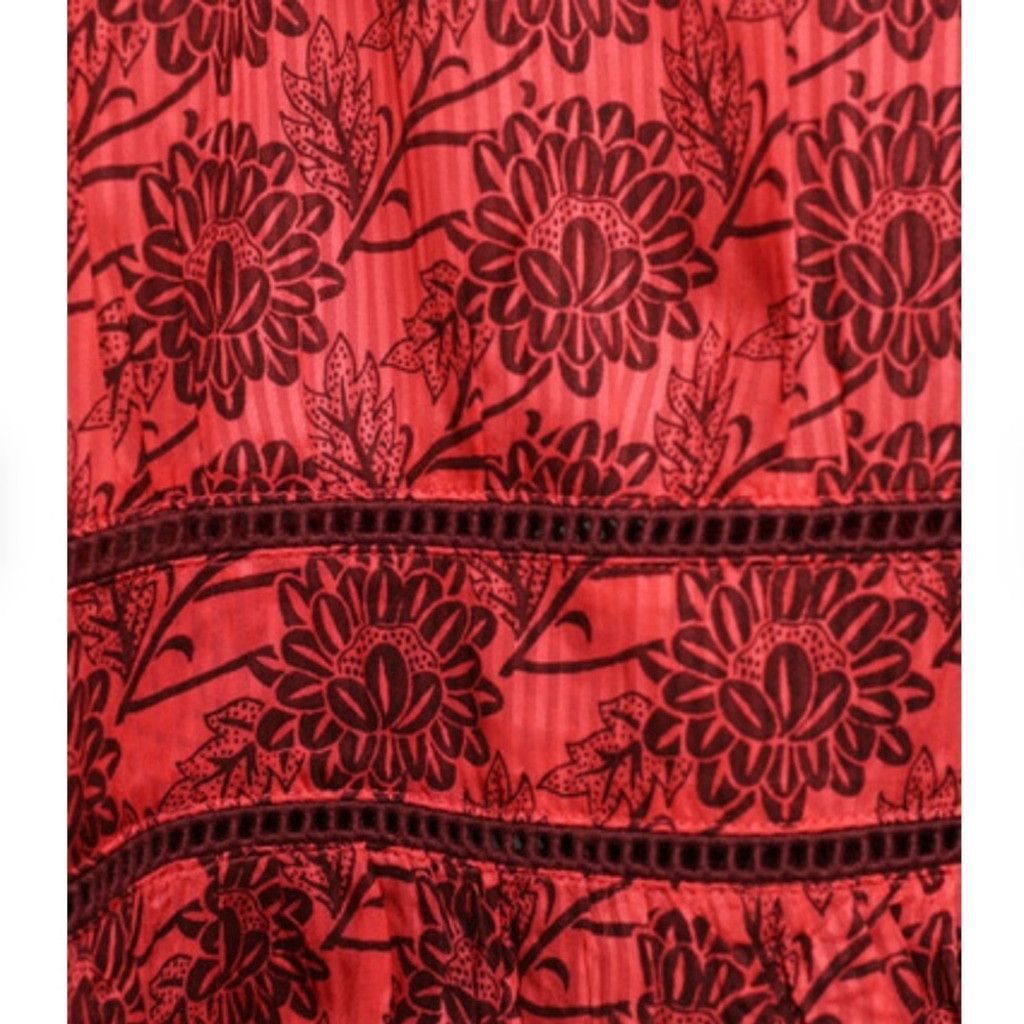 Scotch & Soda SCOTCH & SODA Bold Red Cinched Waist Ruffled Lace Ribbing S Size XS / US 0-2 / IT 36-38 - 5 Thumbnail