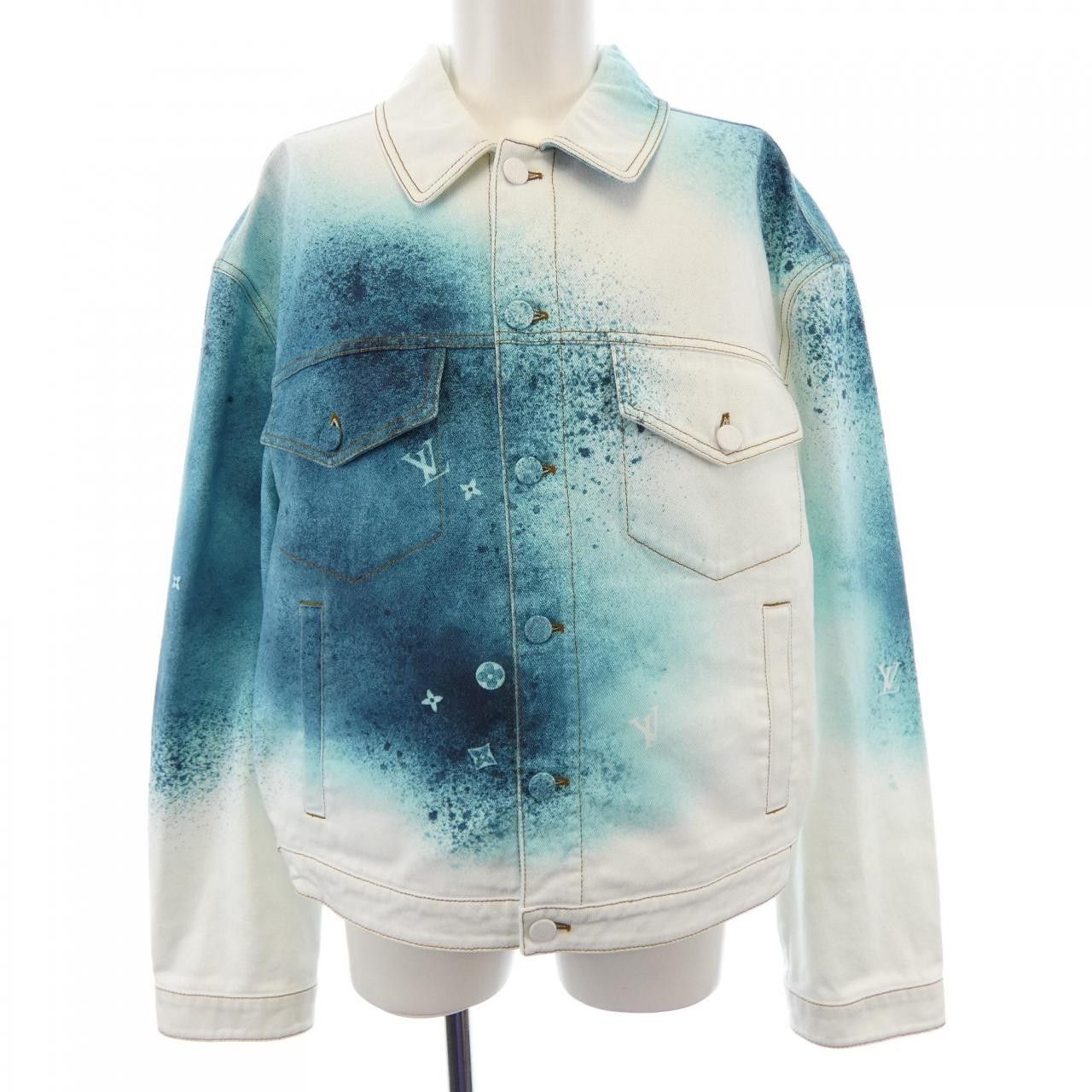 Louis Vuitton Louis Vuitton Louis Vuitton LV Spray Denim Jacket Denim Jacket Textile Outerwear HOA10WU14 DUTY FREE for USA Size ONE SIZE - 1 Thumbnail