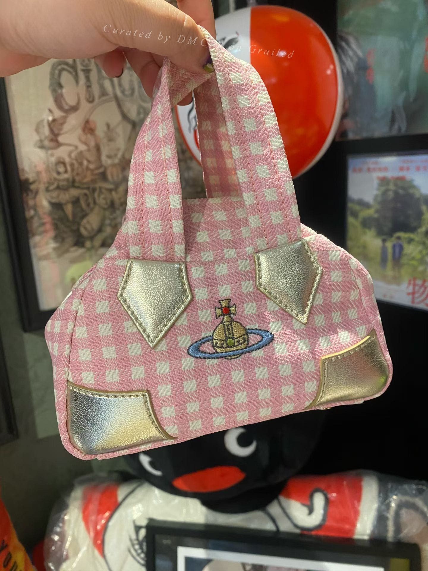Vivienne Westwood Vivienne Westwood Pink Plaid Boston Bag Size ONE SIZE - 1 Thumbnail