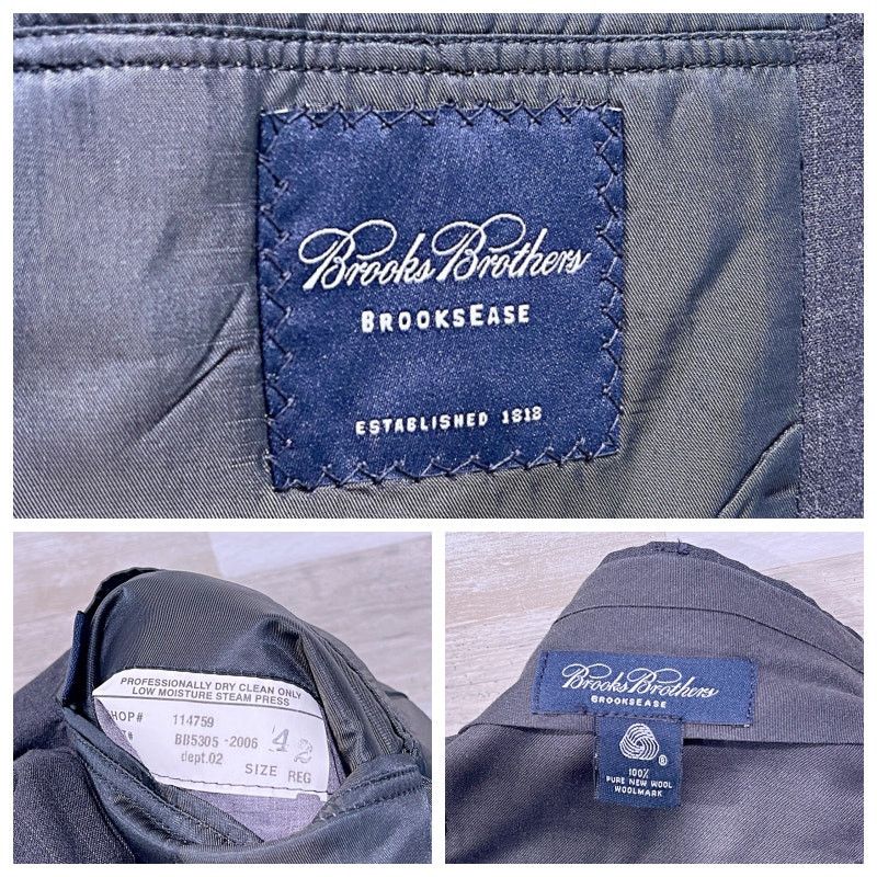 Brooks Brothers Brooks Brothers Brooksease Wool Suit Gray Stripe Mens 42R Size 42R - 10 Thumbnail