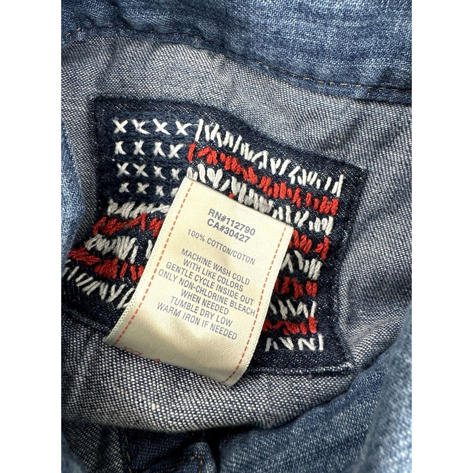 True Religion TRUE RELIGION Denim Western Distressed Mens Shirt 3XL Blue Snap Front N Mens XL 2XL 3XL Short Sleeve Long Sleeve Button-Up Size US XXL / EU 58 / 5 - 5 Thumbnail