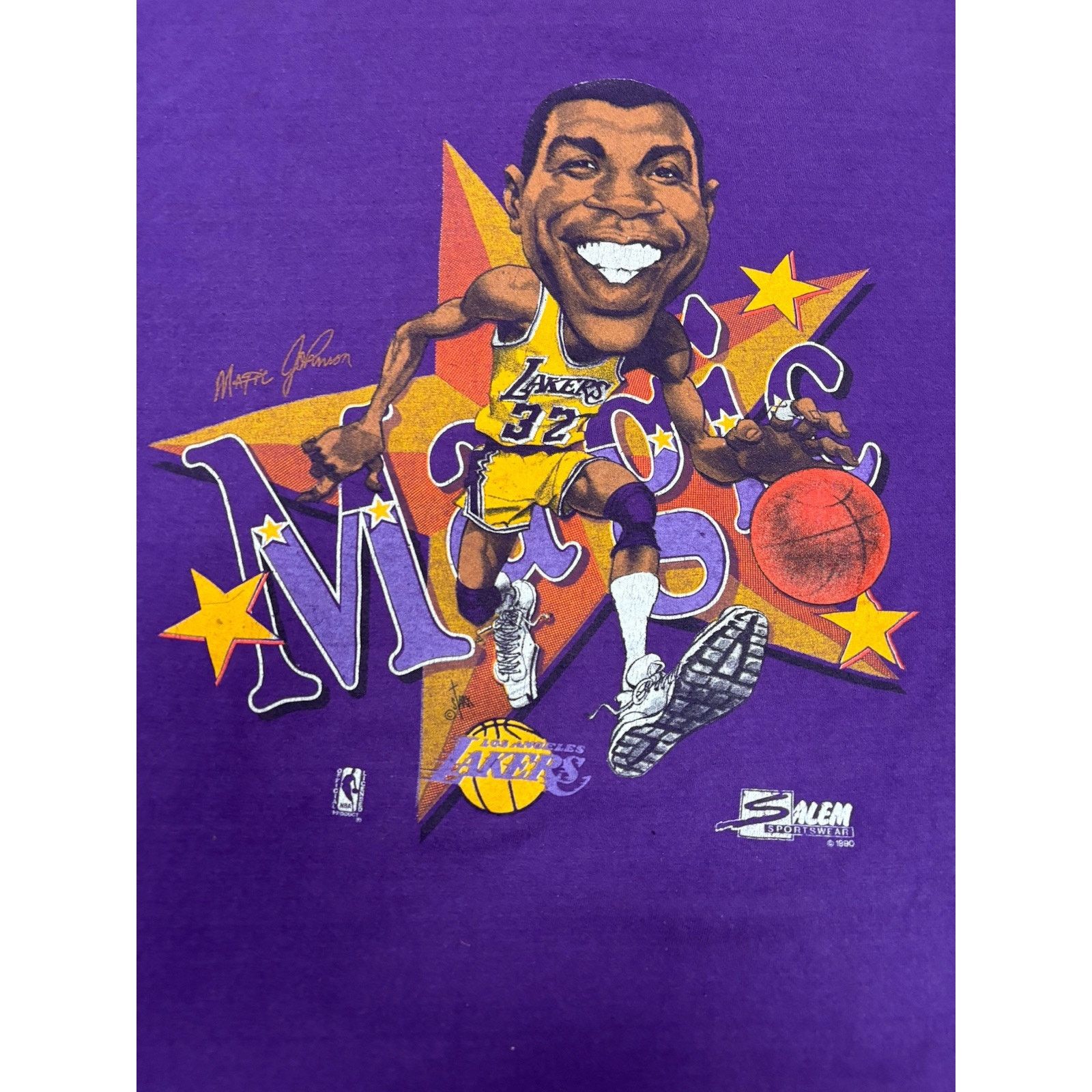 Salem Sportswear Vintage 1990 LA Lakers Magic Johnson XL Salem 90s Rare Size US XL / EU 56 / 4 - 2 Thumbnail