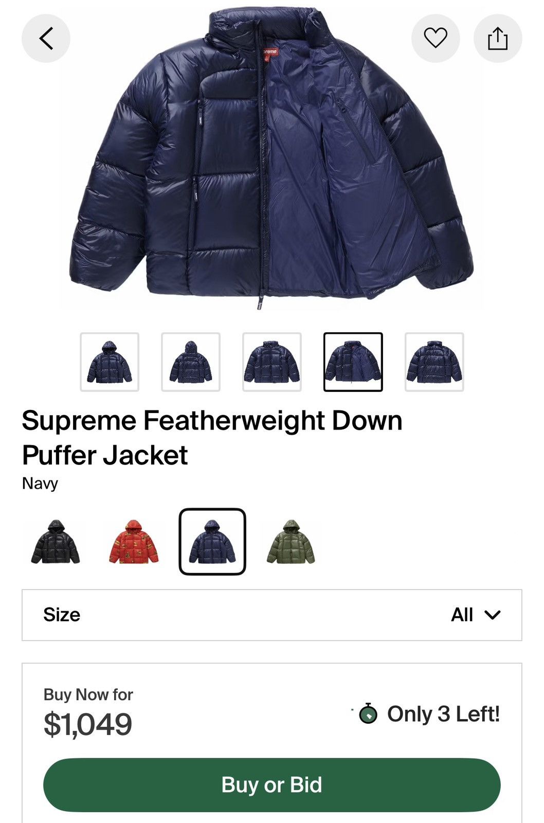 Supreme Supreme Featherweight Down Puffer Jacket Size US M / EU 48-50 / 2 - 2 Thumbnail