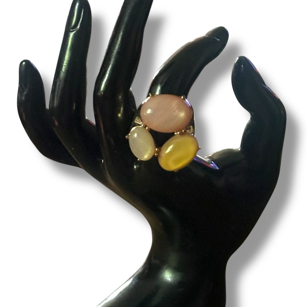 Other Gold tone multicolor cabochon stones stretch ring Size ONE SIZE - 2 Thumbnail