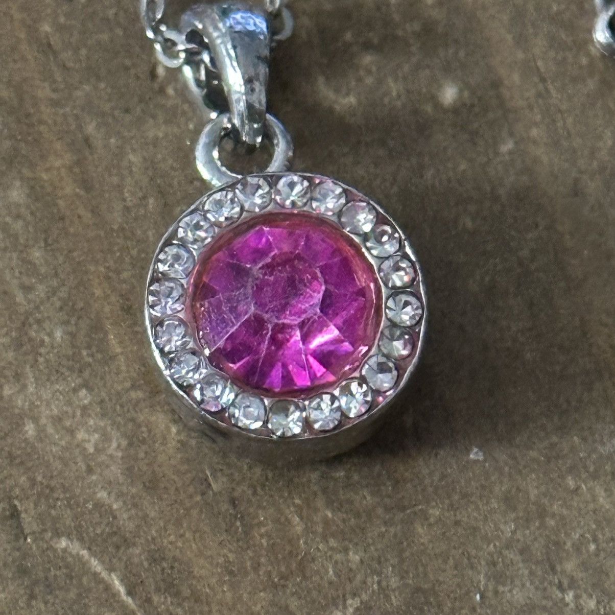 Other Silver tone pink gemstone pendant necklace Size ONE SIZE - 3 Thumbnail