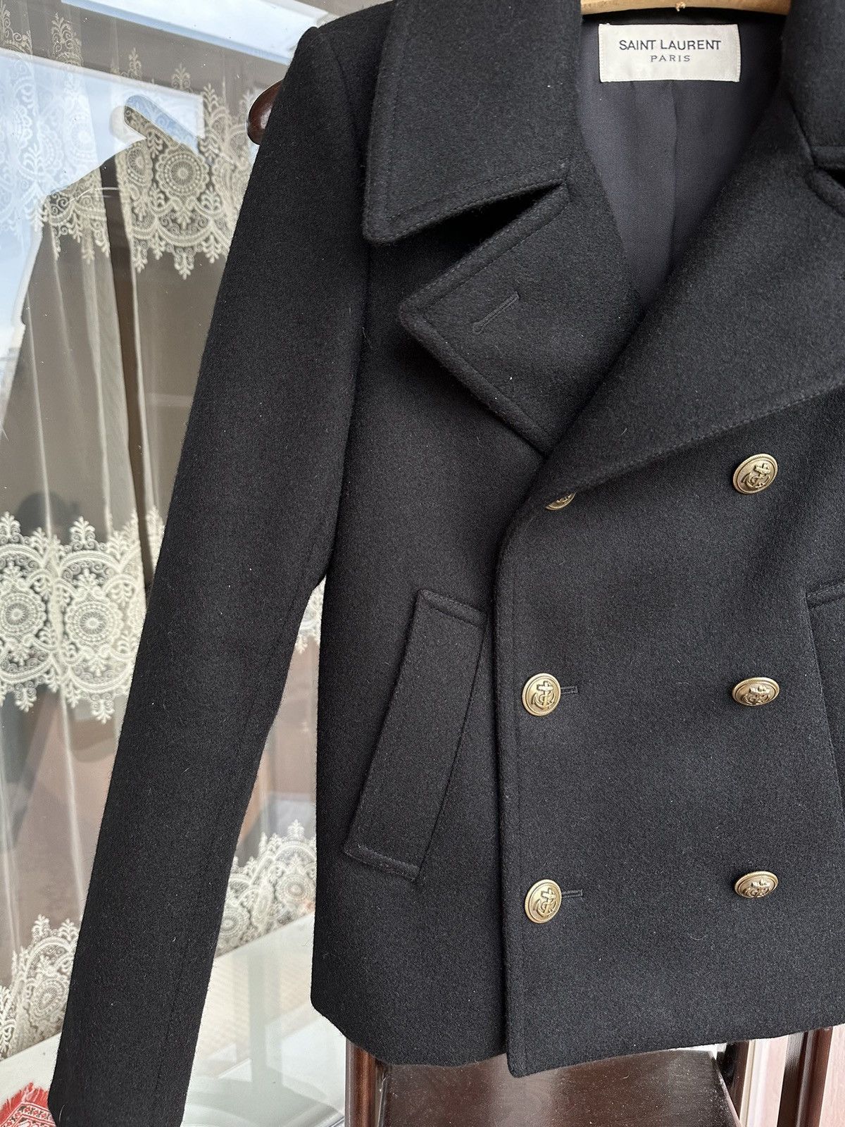 Saint Laurent Paris Saint Laurent Double Breasted Wool Coat Size XS / US 0-2 / IT 36-38 - 4 Thumbnail