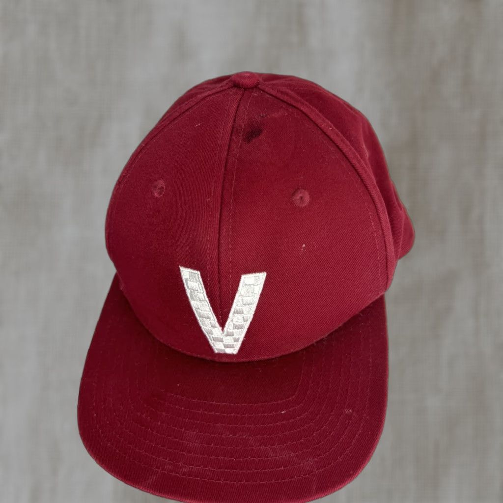 Vans Vans Snap Back Hat Maroon Adjustable V Embroidered Men One Size Red Navy Blue Snapback Size ONE SIZE - 1 Thumbnail