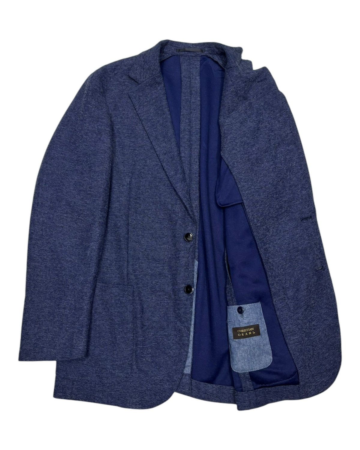 Issey Miyake Vintage Christian Orani “Classic Navy Textured Blazer” Size US M / EU 48-50 / 2 - 6 Thumbnail