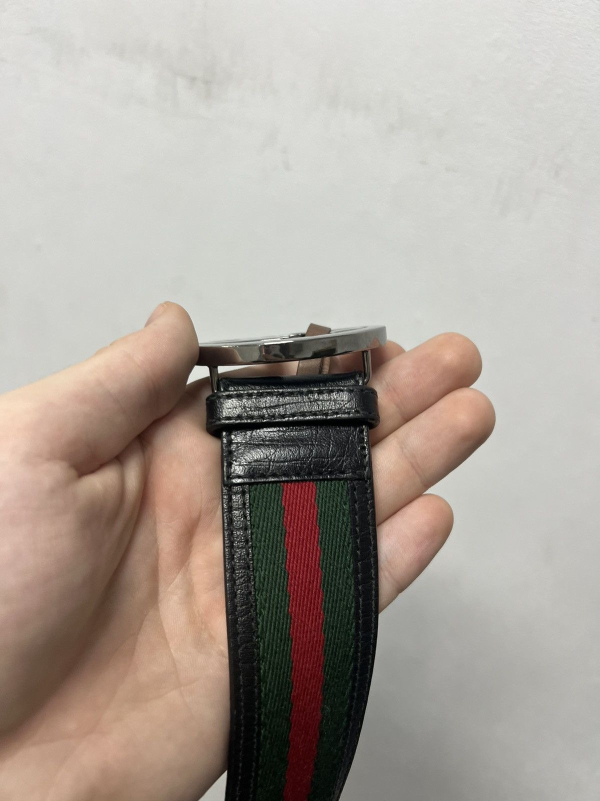 Gucci Gucci Belt Big Logo GG Green Red Size ONE SIZE - 3 Thumbnail