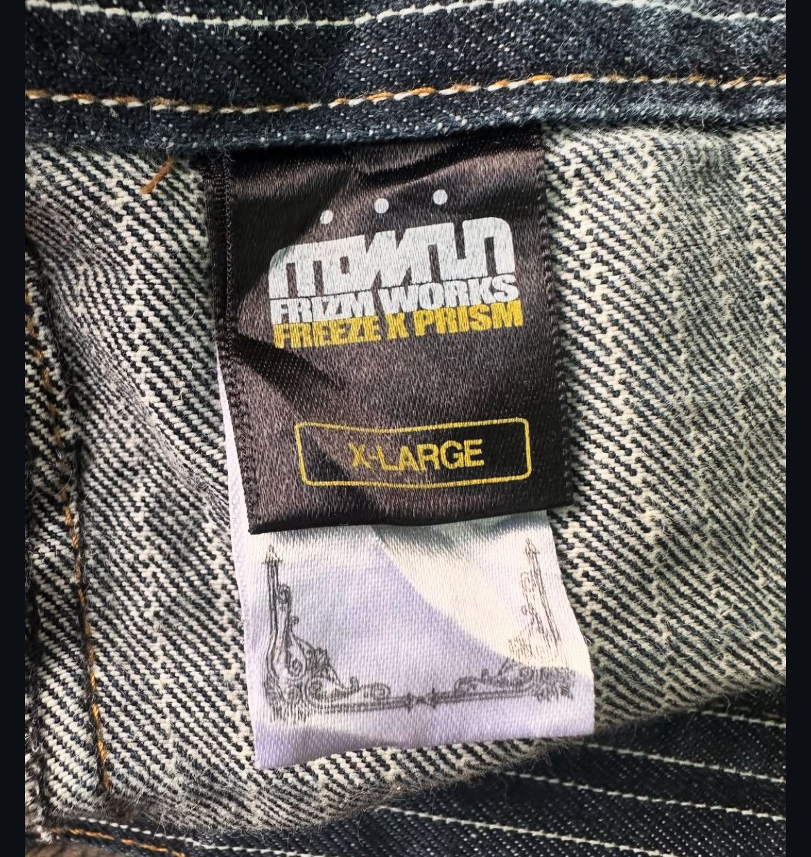 Japanese Brand 2000s Frizmworks Freeze All Prism Hickory Carpenter Selvedge Size US 34 / EU 50 - 7 Thumbnail