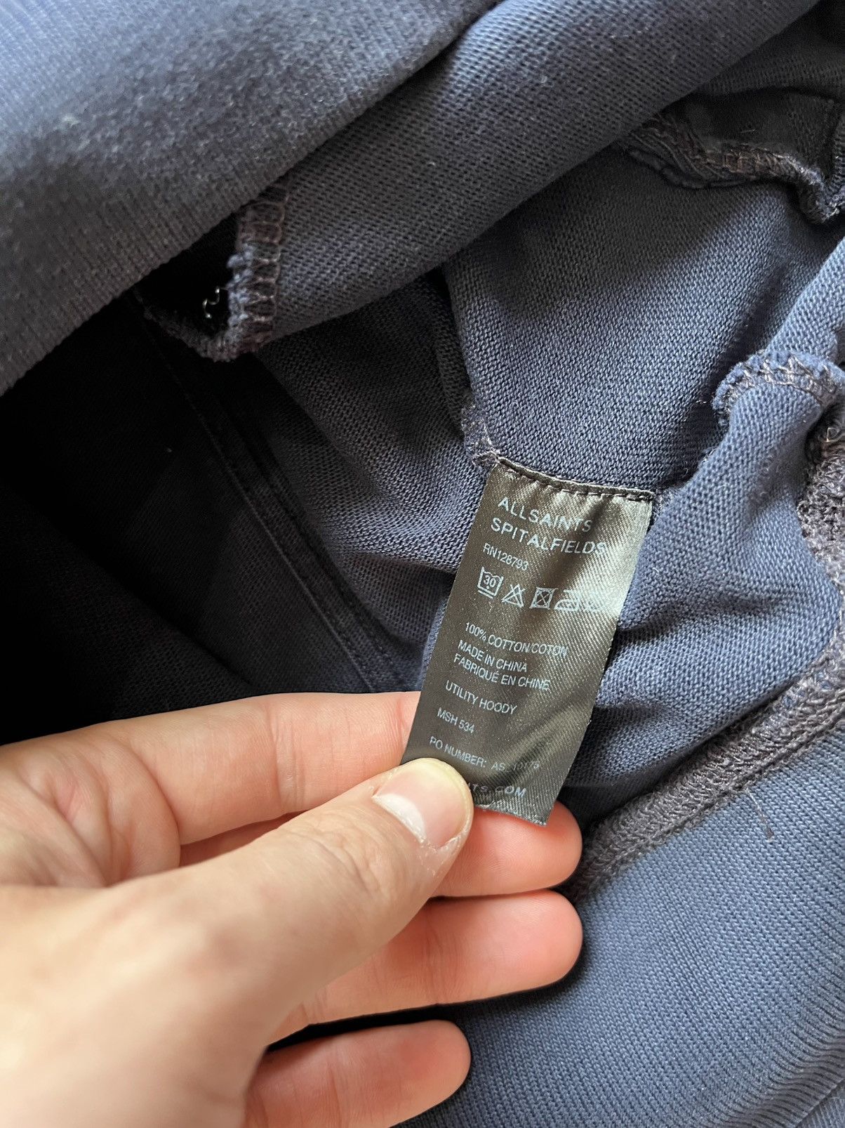 Allsaints Vintage Allsaints Ninja Blue Hoodie Size US L / EU 52-54 / 3 - 4 Thumbnail