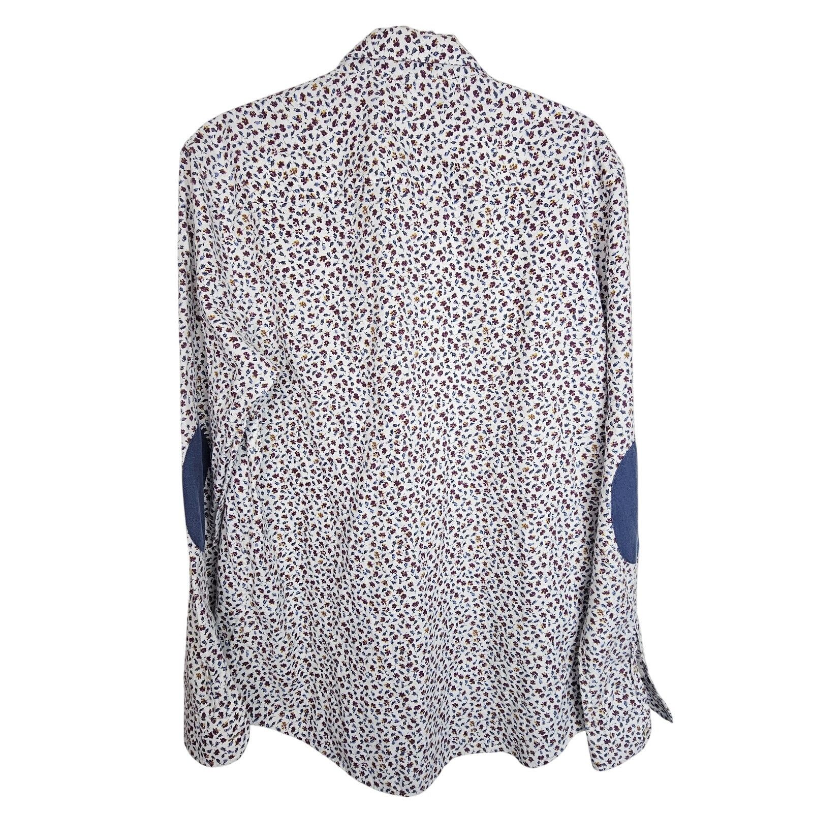 Zara Zara Mens Floral Button Down Shirt Sz XL Elbow Patch Preppy Size US XL / EU 56 / 4 - 8 Thumbnail