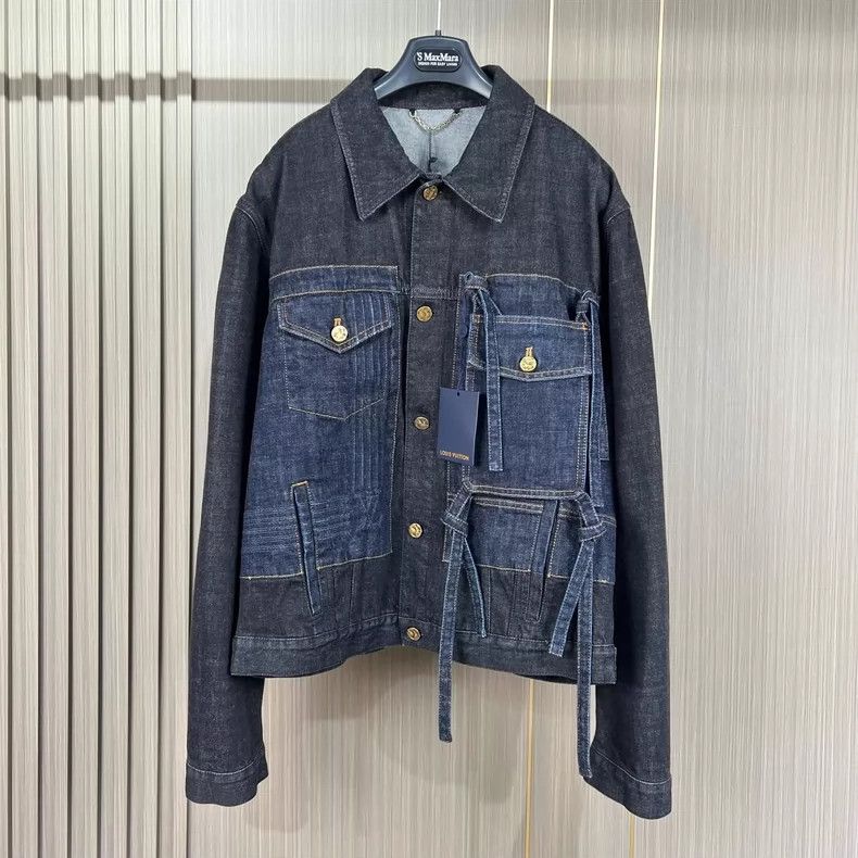 Louis Vuitton Embossed Logo Ribbon Denim Jacket