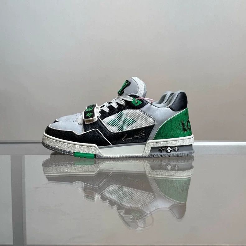 Louis Vuitton Louis Vuitton Lv Trainer Black Green Sneakers-2506 Size US 8 / EU 41 - 2 Thumbnail