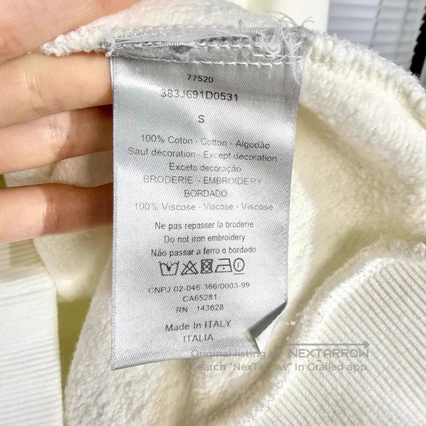 Dior White Diamond Logo Hoodie. Size US S / EU 44-46 / 1 - 4 Thumbnail