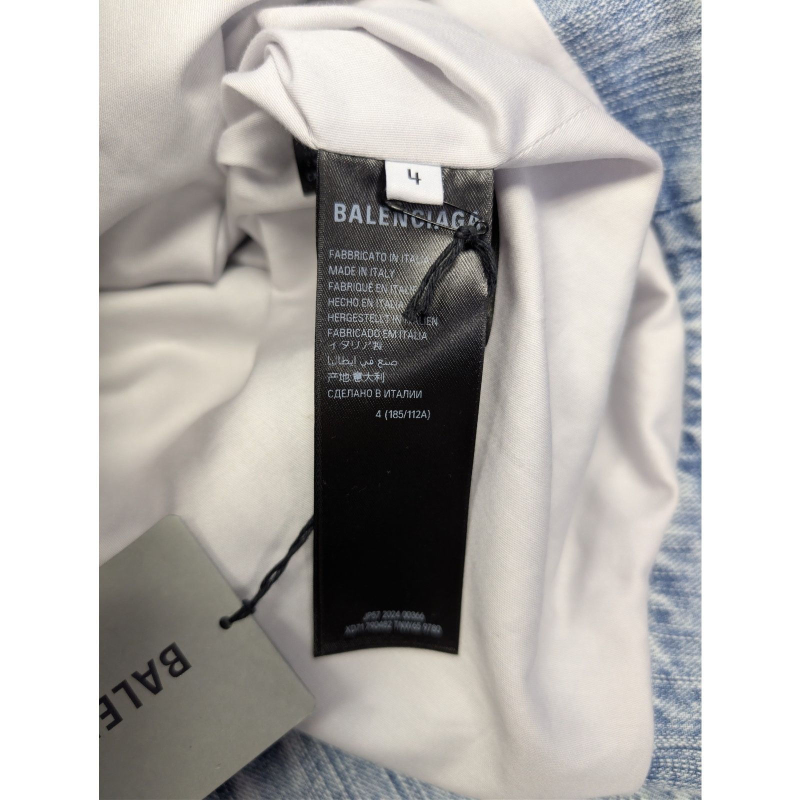 Balenciaga o1rshd1 Italian Indigo Ring Denim Racer Jacket Bleached Ring Size US XL / EU 56 / 4 - 18 Thumbnail