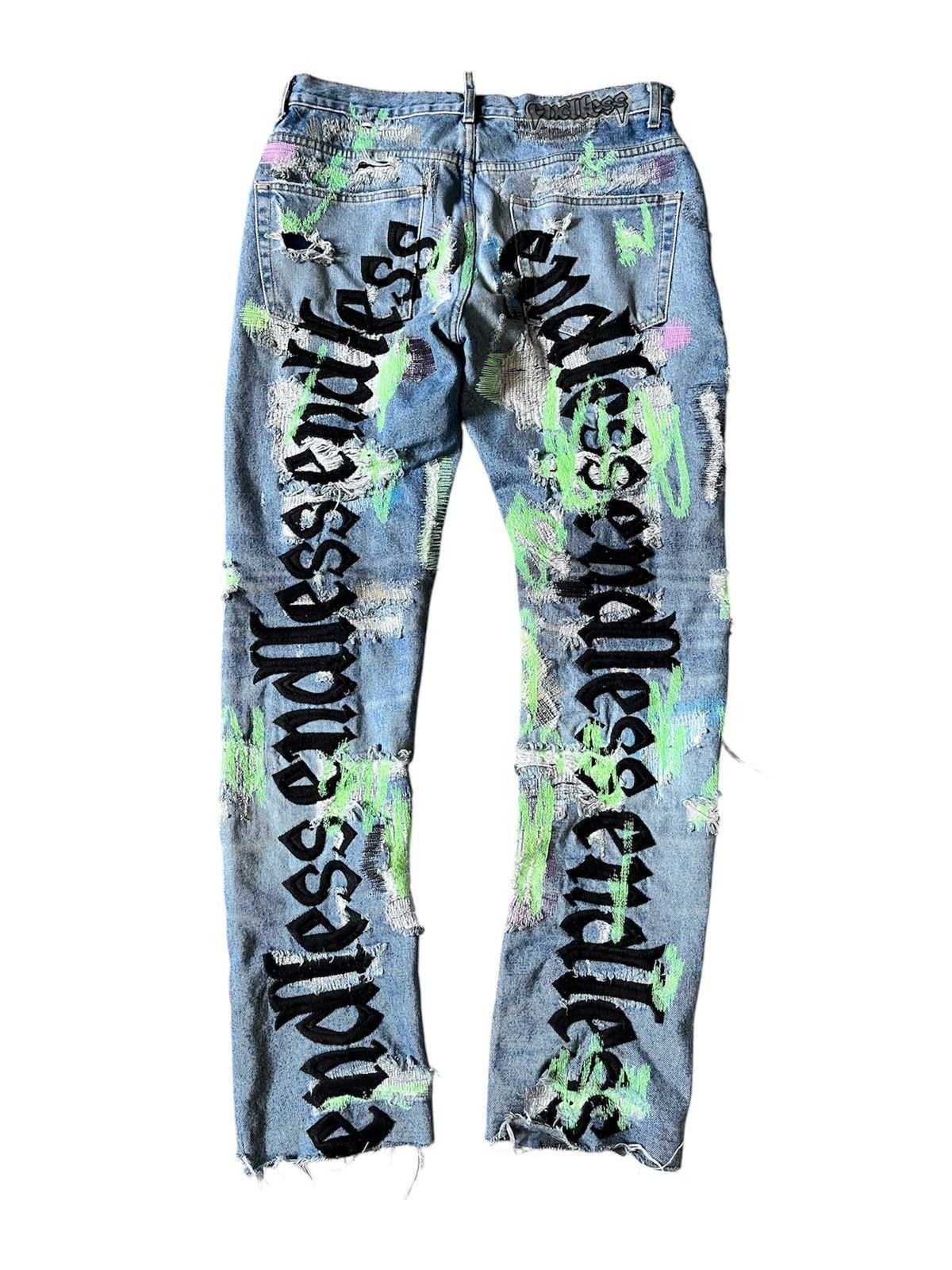 Endless Endless embroidered & distressed denim vlone Size US 32 / EU 48 - 1 Thumbnail