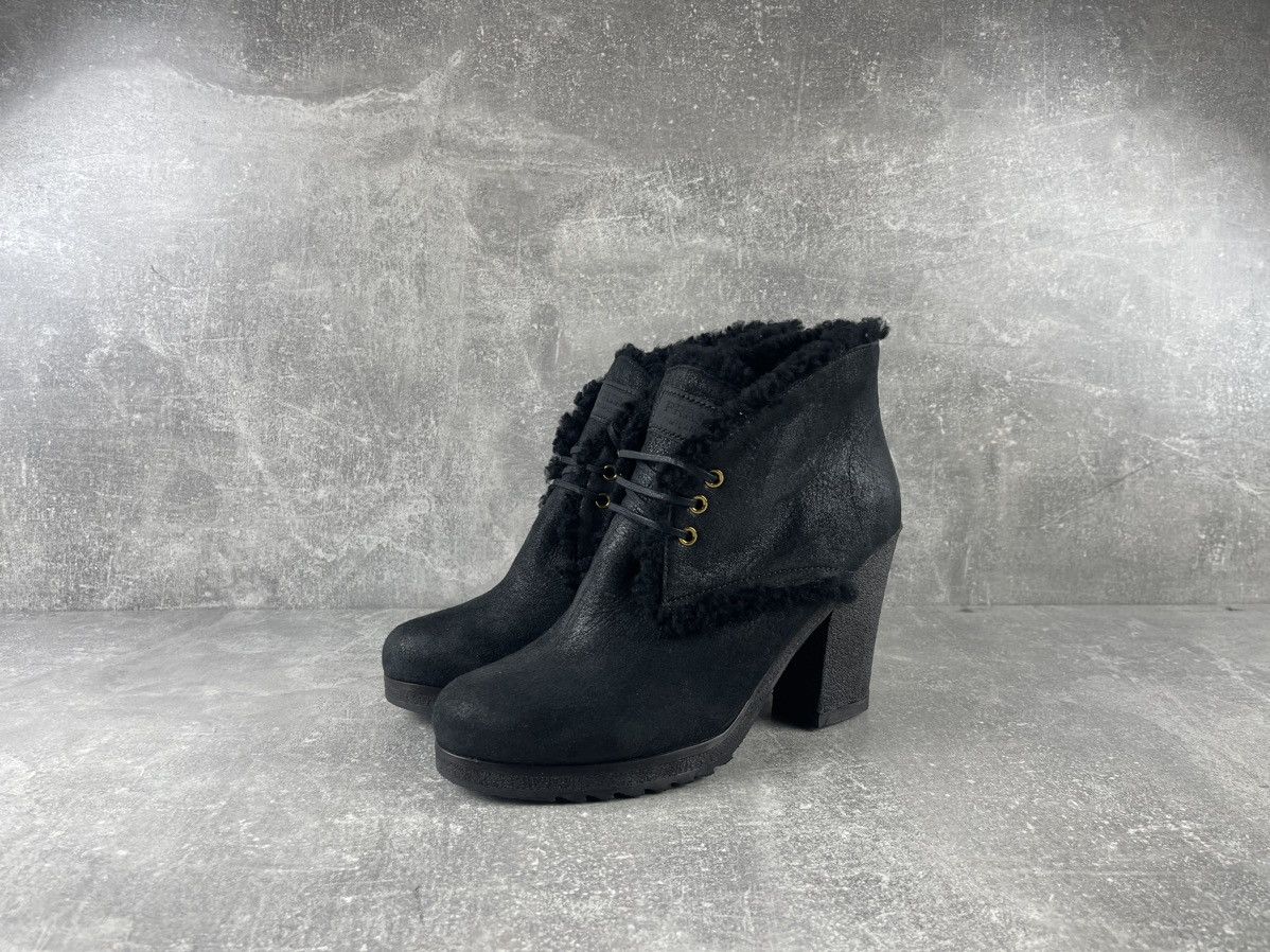 Prada Prada Vintage Shearling Ankle Boots Black Leather Size 40 Size US 10 / IT 40 - 1 Thumbnail
