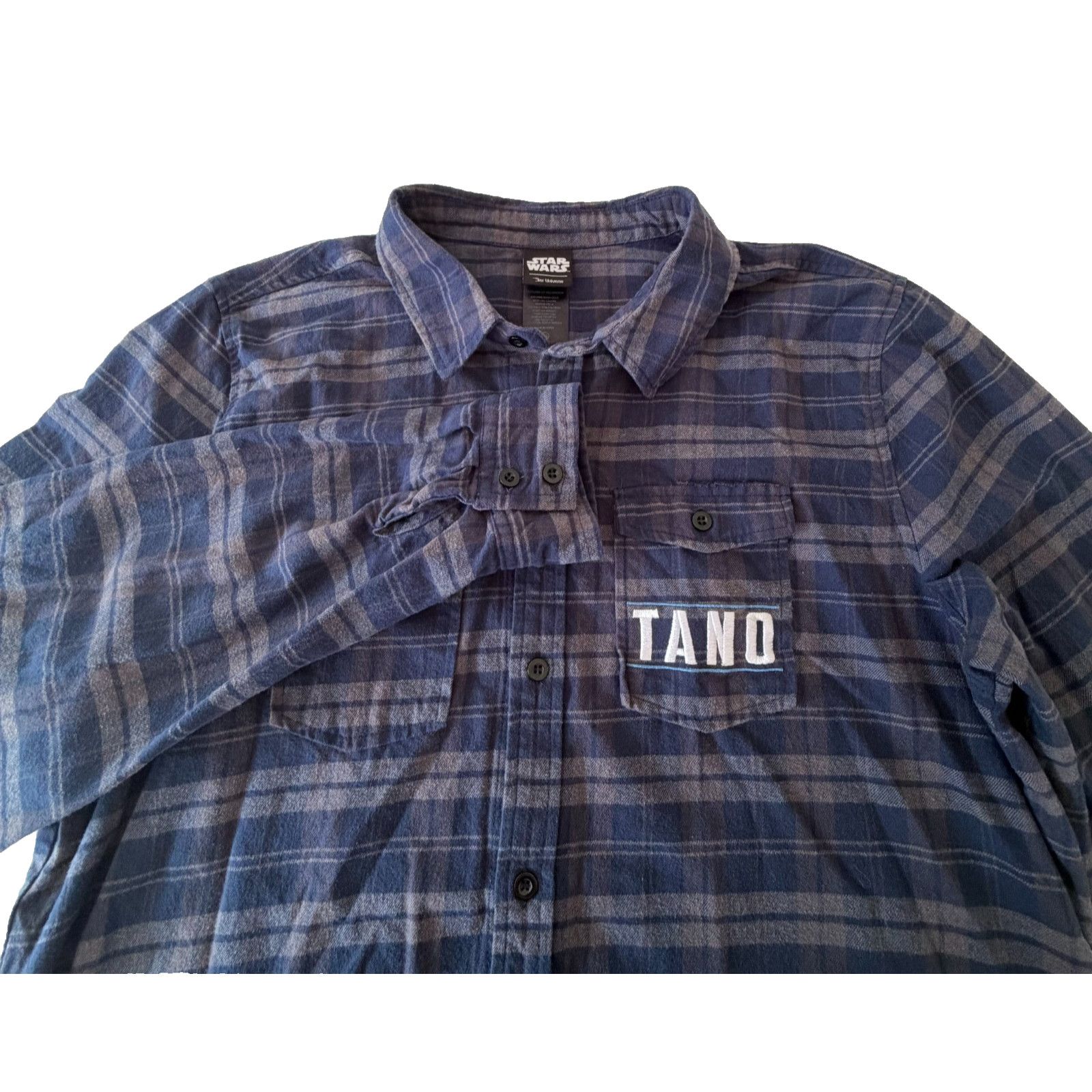 Star Wars Star Wars Ahsoka Tano Flannel Plaid Button Up Shirt Blue L Size XL / US 12-14 / IT 48-50 - 3 Thumbnail