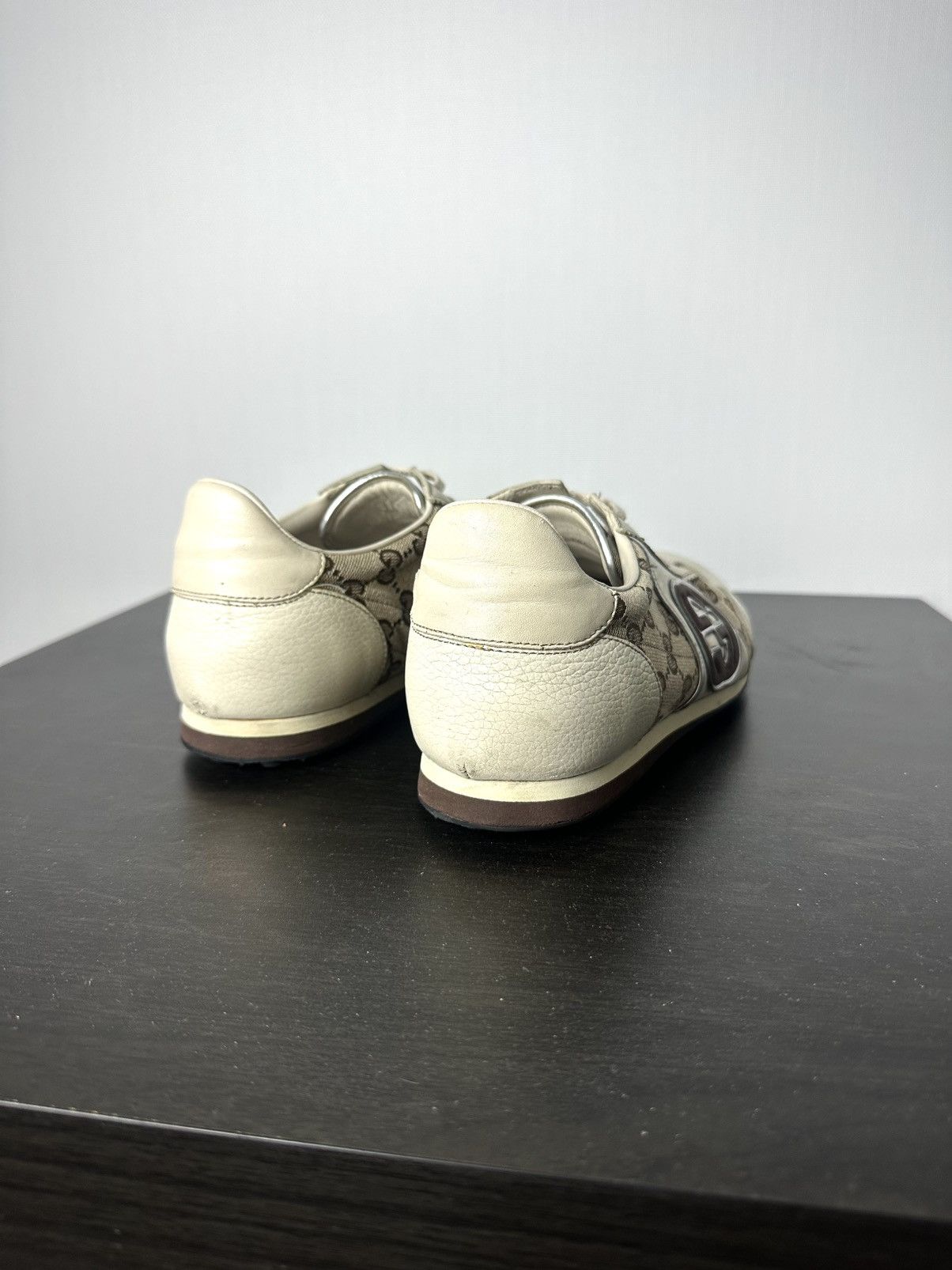 Gucci Gucci Sneakers GG Monogram Leather Canvas Beige US 6.5 Size US 6.5 / IT 36.5 - 5 Thumbnail