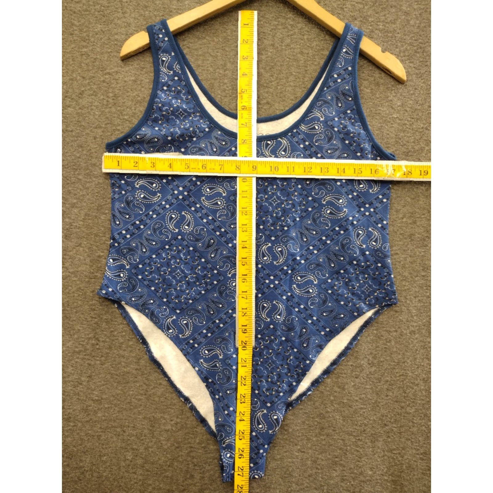 Vintage IML Bodysuit Women XL Blue Paisley Bandana Sleeveless Cotton Blend One Piece Size XL / US 12-14 / IT 48-50 - 4 Thumbnail