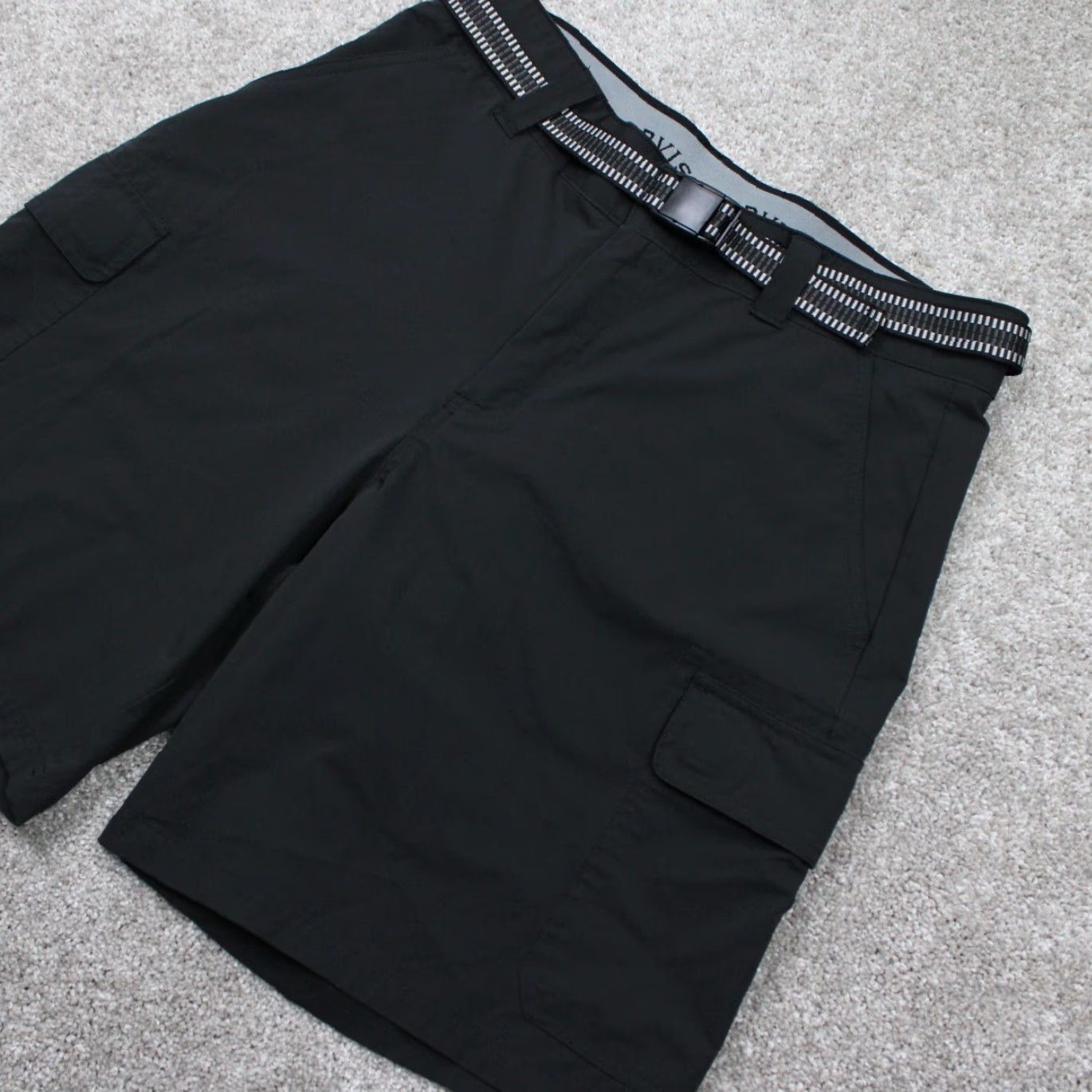 Orvis Orvis Cargo Shorts Mens 32 Black Belted Polyester Zip Pocket 9" Inseam Size US 32 / EU 48 - 3 Thumbnail
