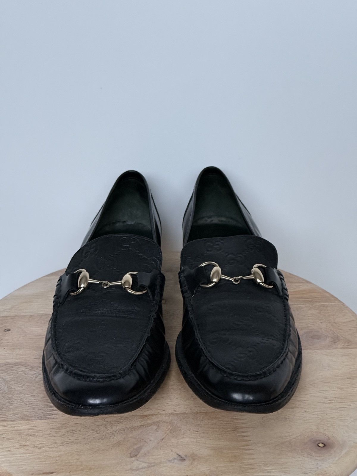 Gucci Gucci Leather Monogram GG Black Horsebit Loafers Size US 9 / EU 42 - 4 Thumbnail