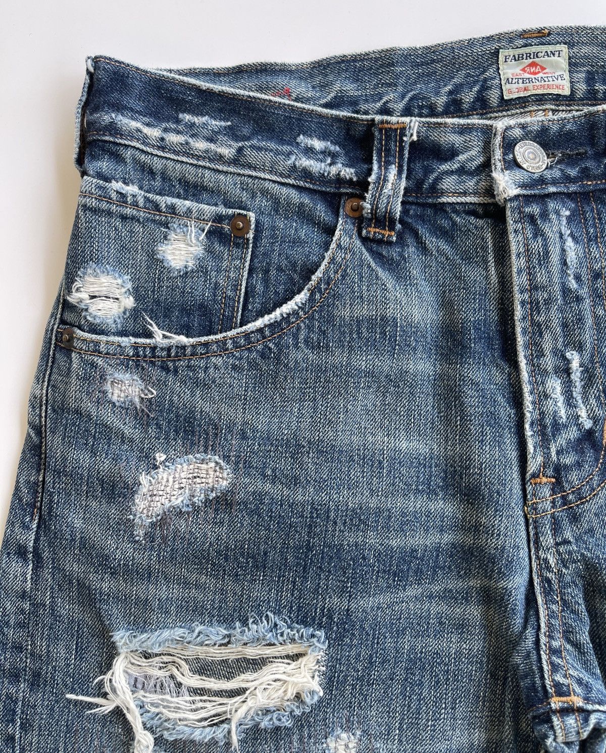 Japanese Brand Vintage RNa Slang Ripped Distressed Jeans Size US 31 - 7 Thumbnail