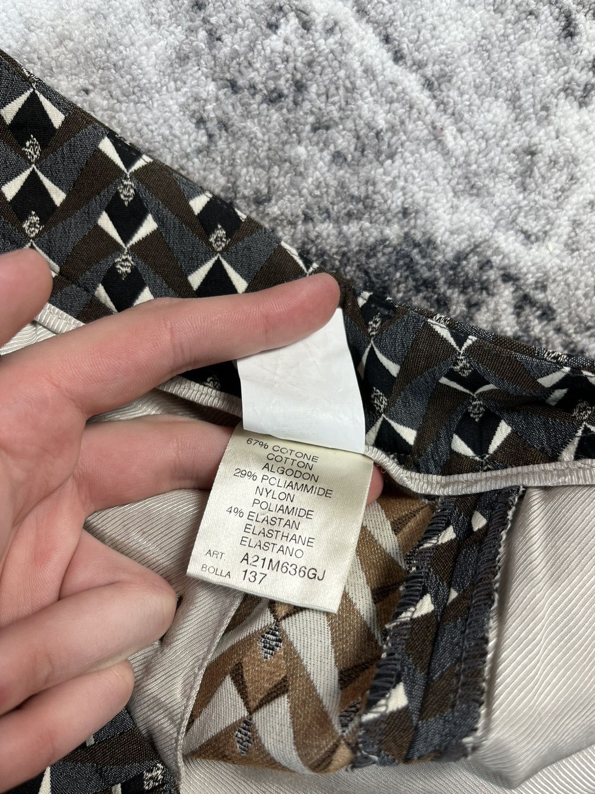 Other Via Masini 80 Geometric Pants Italy Size 48 Pattern Size 34" / US 12 / IT 48 - 9 Thumbnail