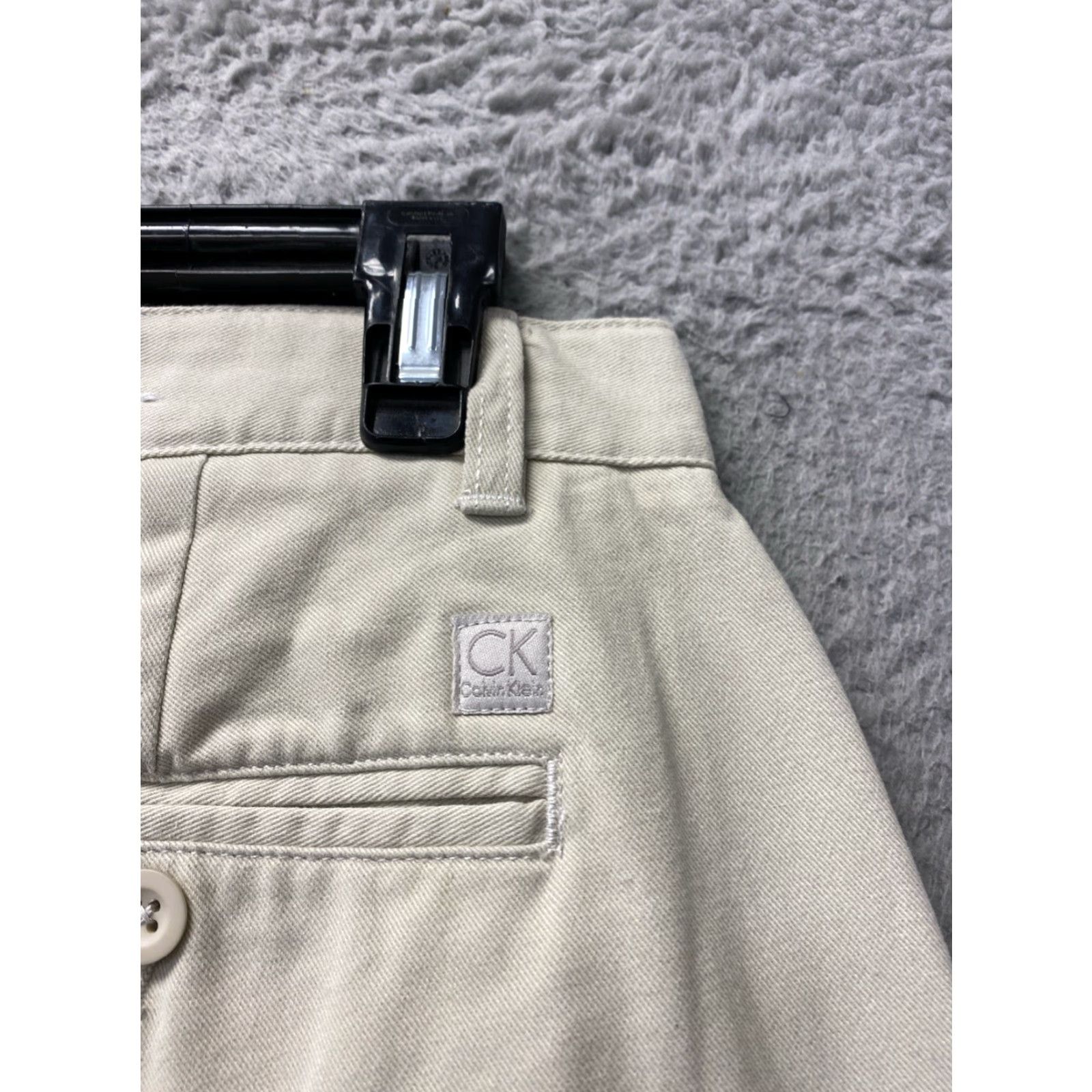 Calvin Klein CALVIN KLEIN Pants Slim Regular 34x30 Men Dark Ivory / Ivory 34 Men's Casual Stretch pants Size US 34 / EU 50 - 7 Thumbnail