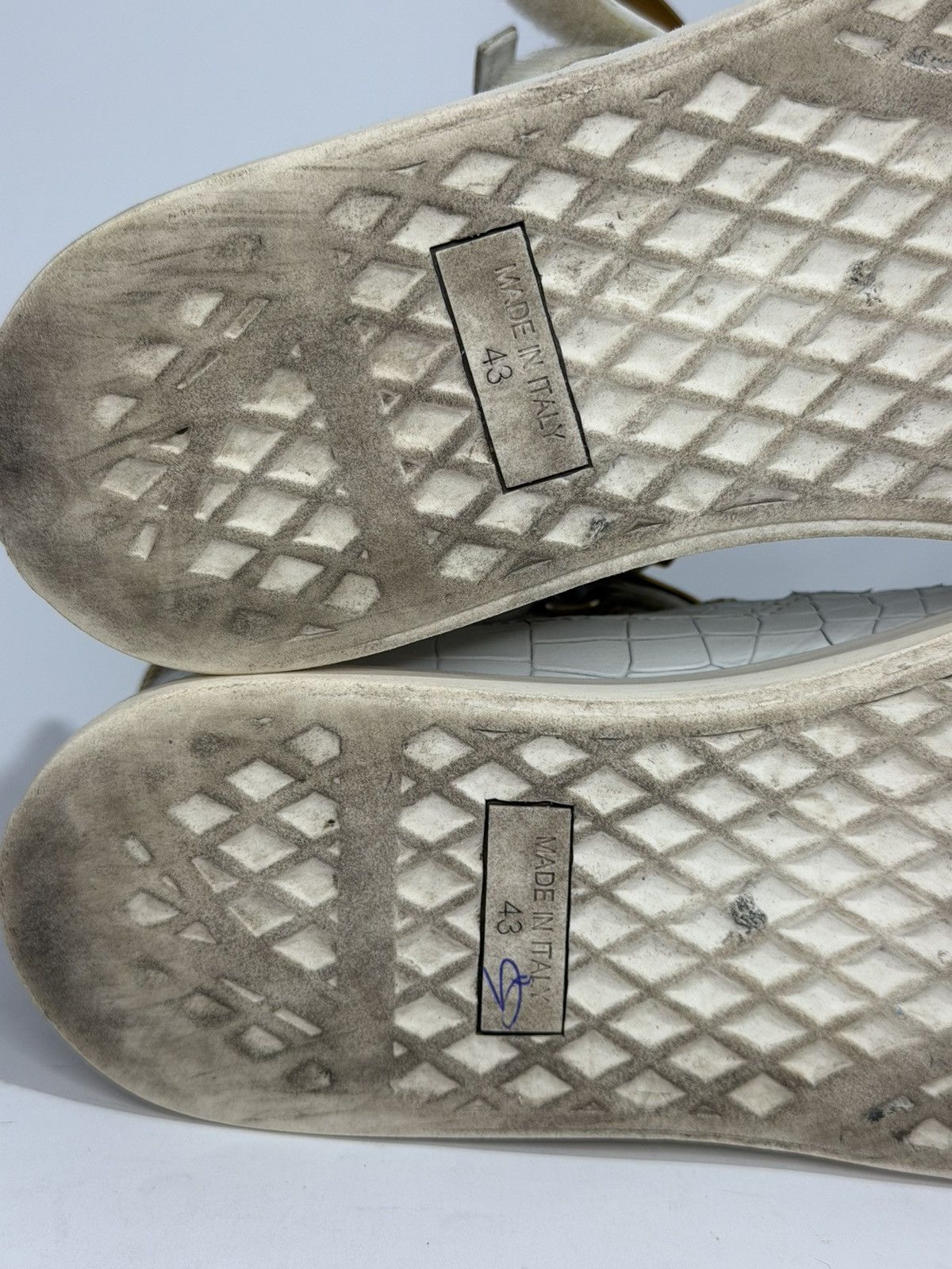 Giuseppe Zanotti Giuseppe Zanotti White Croc Embossed Leather London Sneakers Size US 10 / EU 43 - 7 Thumbnail