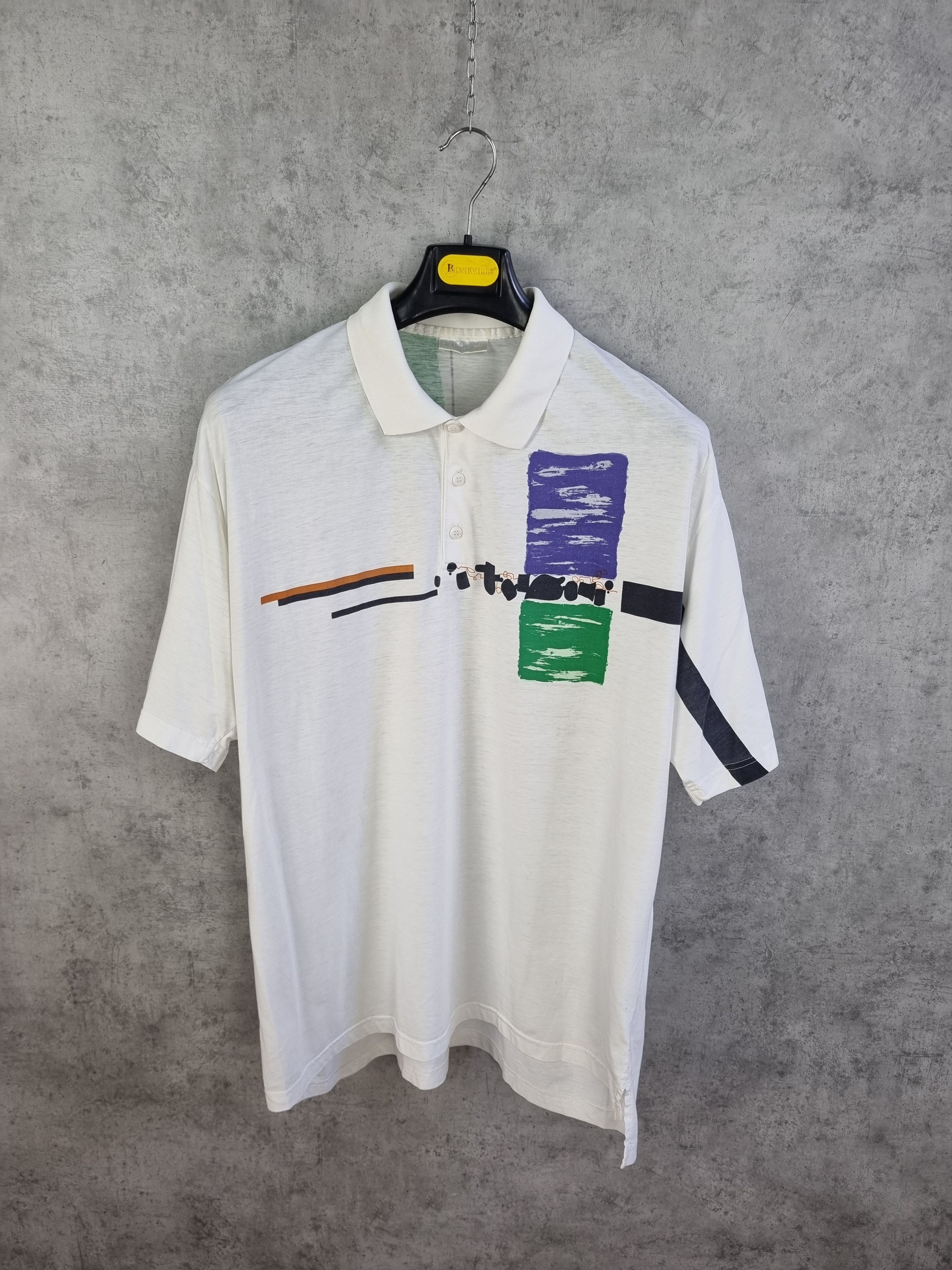 Adidas × Vintage 90s Adidas Rare Abstract Design Vintage Polo Tee shirt Size US L / EU 52-54 / 3 - 15 Thumbnail