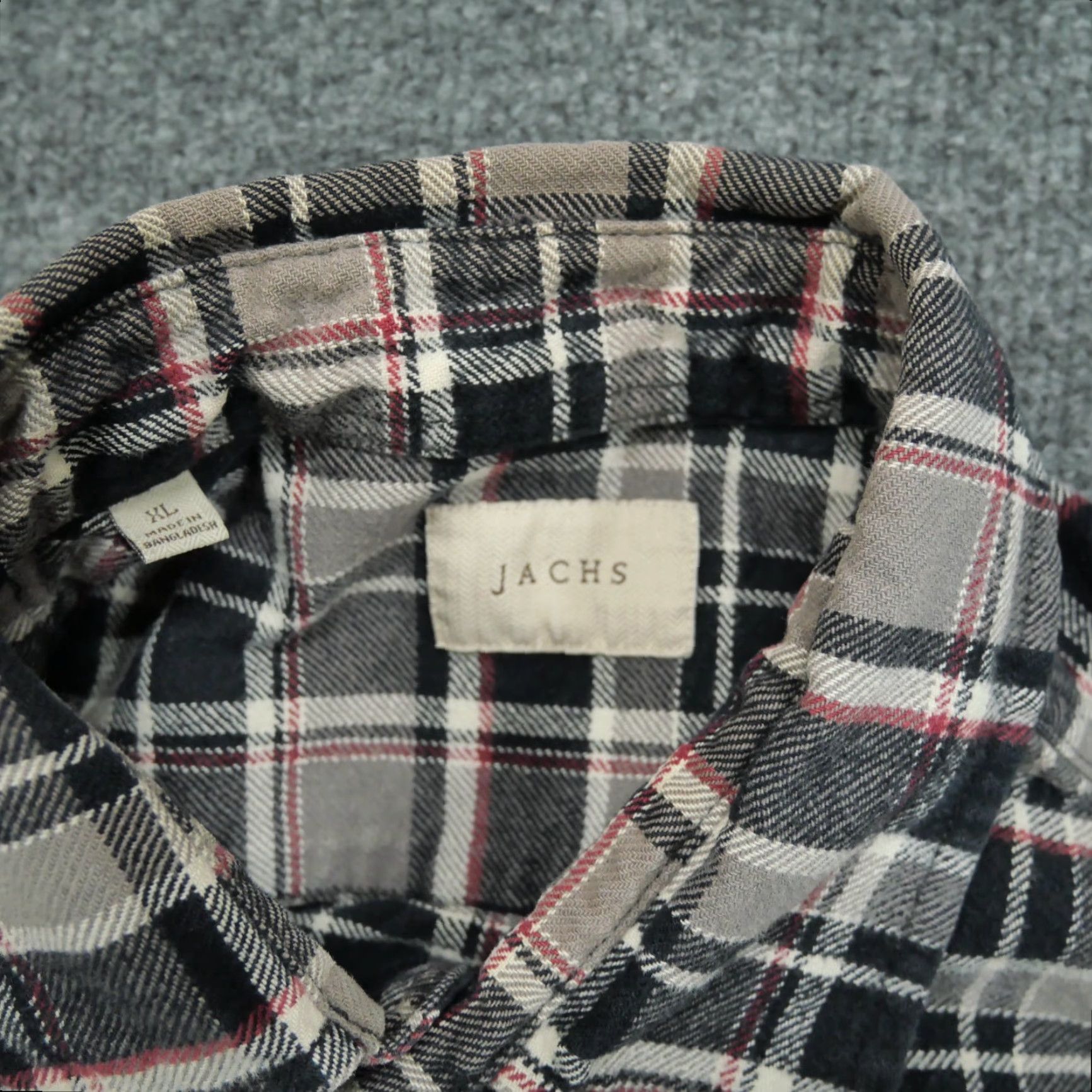 Vintage JACHS Shirt Mens XL Green Red Plaid Flannel Button-Up Workwear Cotton Classic Button-Down Pockets Size US XL / EU 56 / 4 - 4 Thumbnail