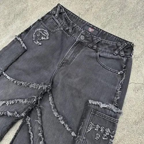 Designer × Japanese Brand Hip Hop Oversized Baggy Jeans Size US 33 - 3 Thumbnail