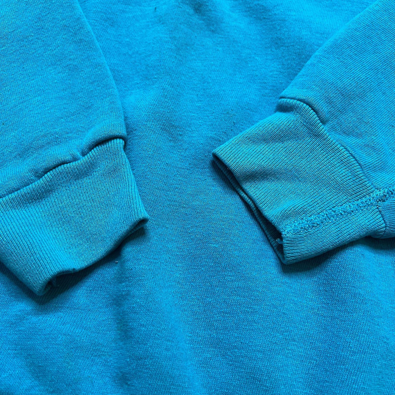 Vintage Vintage 70s Aqua Blue Raglan Hoodie Pullover Sweatshirt L Size US L / EU 52-54 / 3 - 8 Thumbnail
