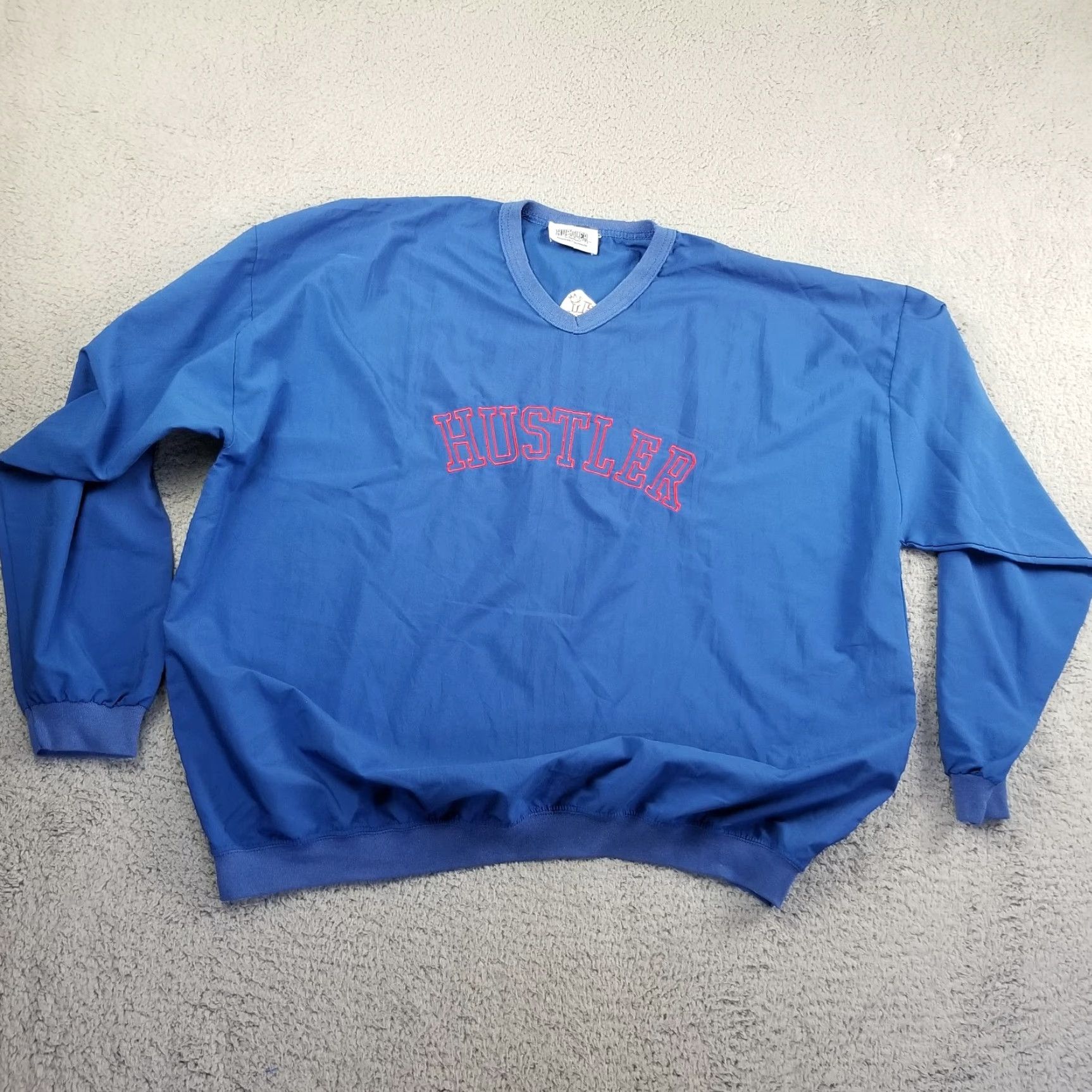 Vintage Vintage Hustler Blue Windbreaker Jacket XL Men's Embroidered Logo Pullover Golf Nylon Lightweight Size US XL / EU 56 / 4 - 2 Thumbnail