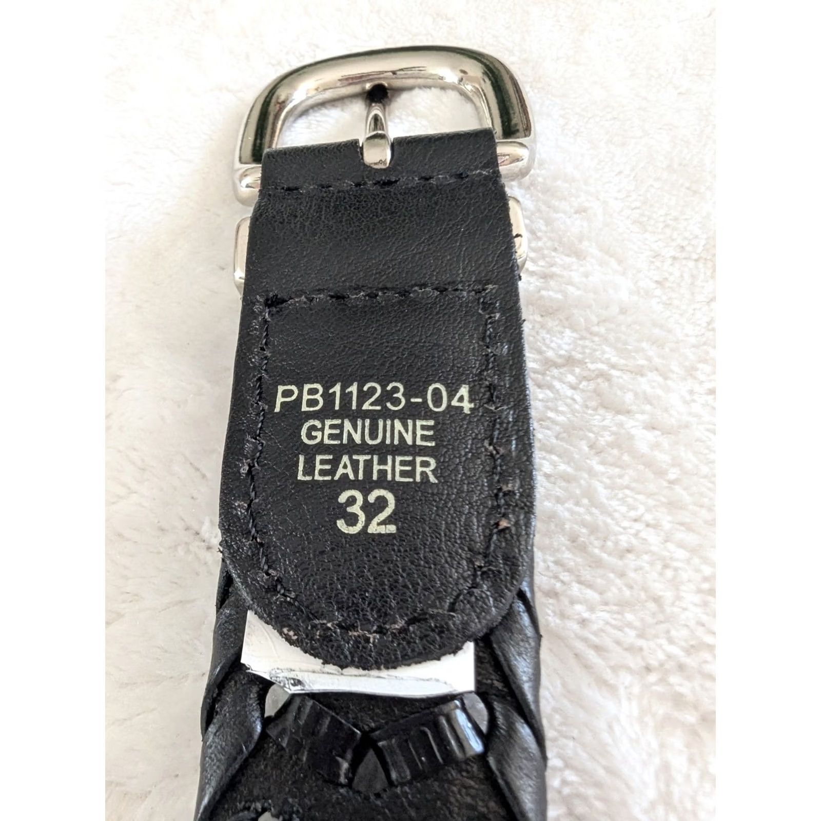 Vintage Black Genuine Leather Woven Belt Women's Size 32 Boho Braided Silver Buckle EUC Size ONE SIZE - 4 Thumbnail