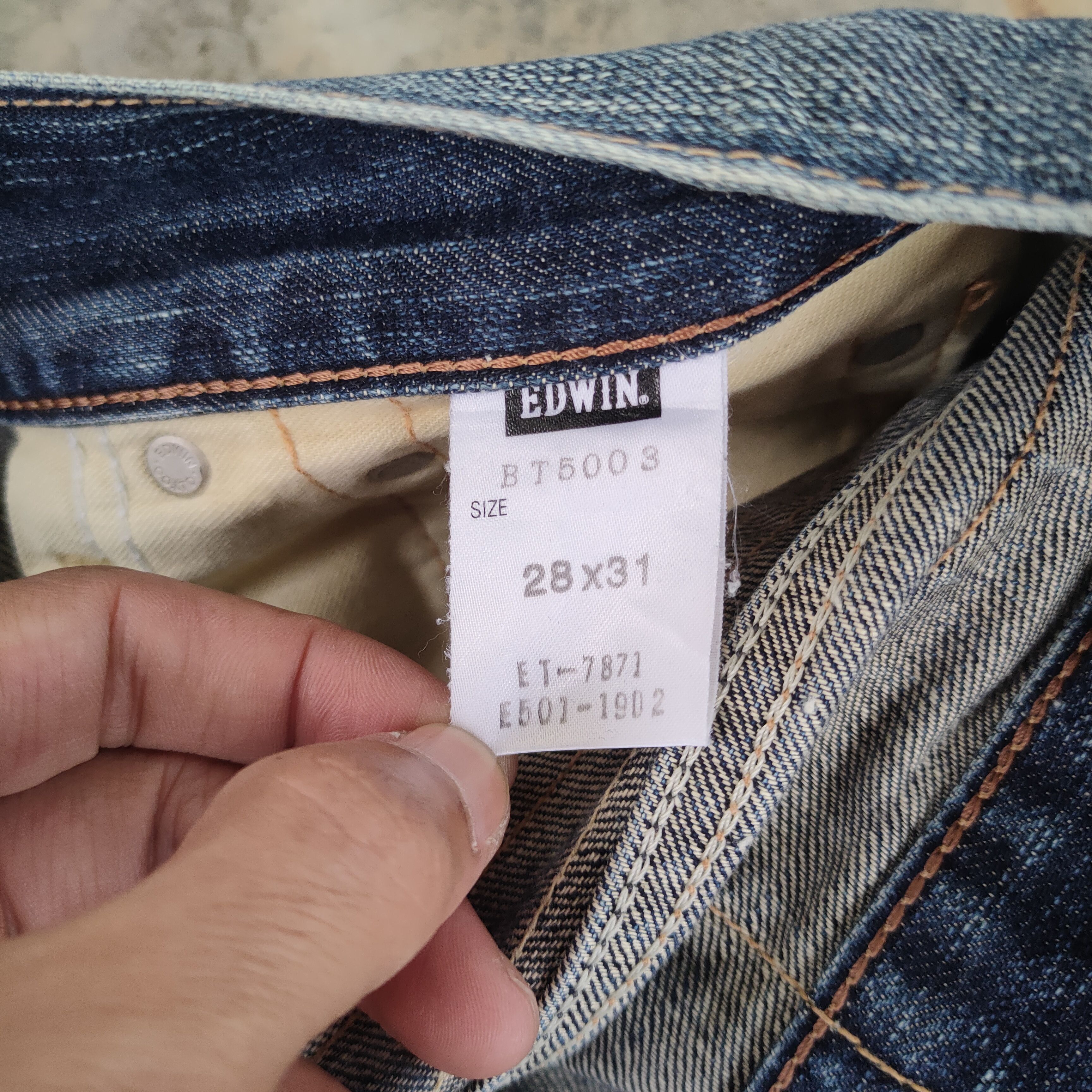 Edwin VINTAGE EDWIN BLUE TRIP FADED RIPPED JEANS DENIM PANTS Size US 30 / EU 46 - 13 Thumbnail