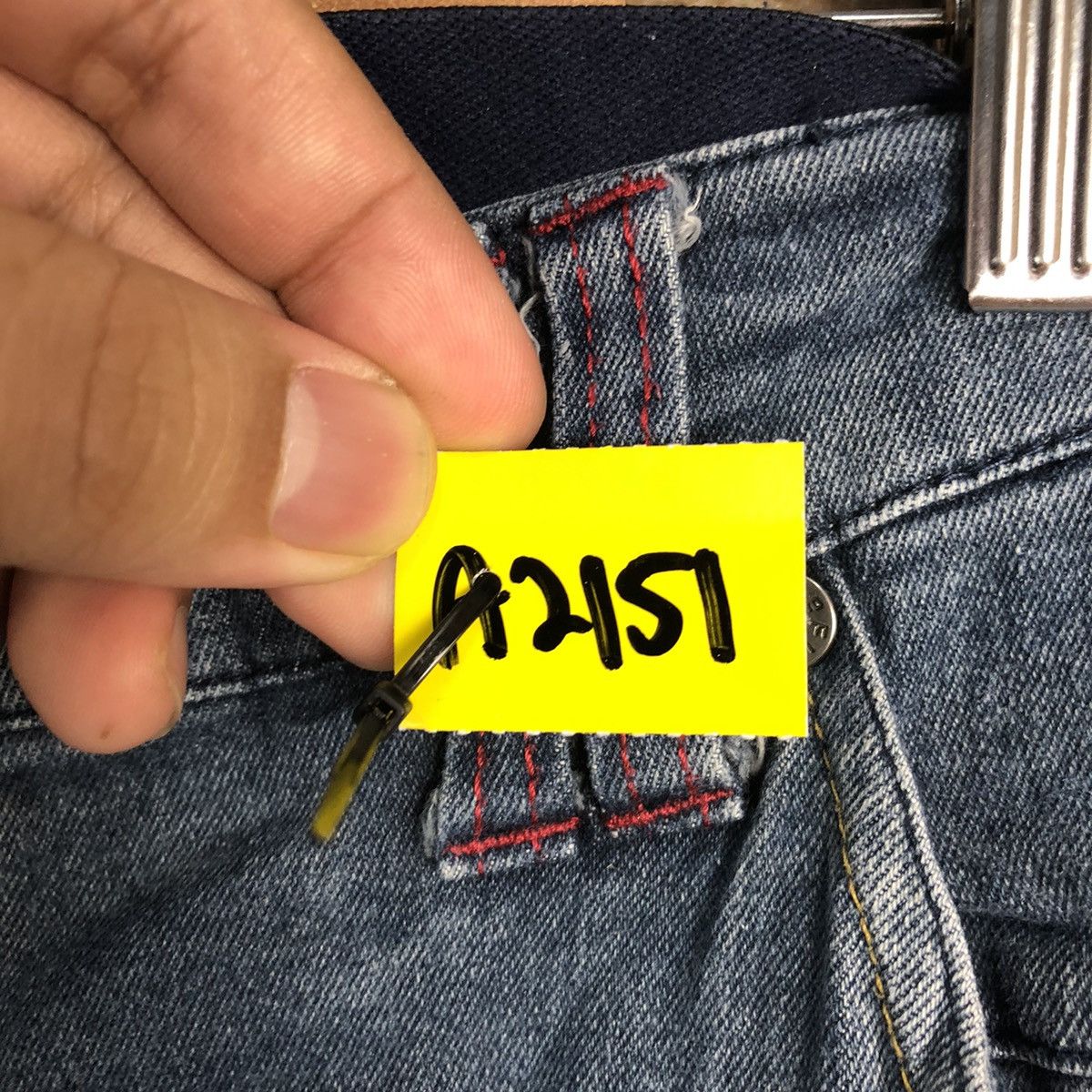 Japanese Brand Field Core Blue Distressed ripped Denim Pants #A2151 Size US 34 / EU 50 - 13 Thumbnail