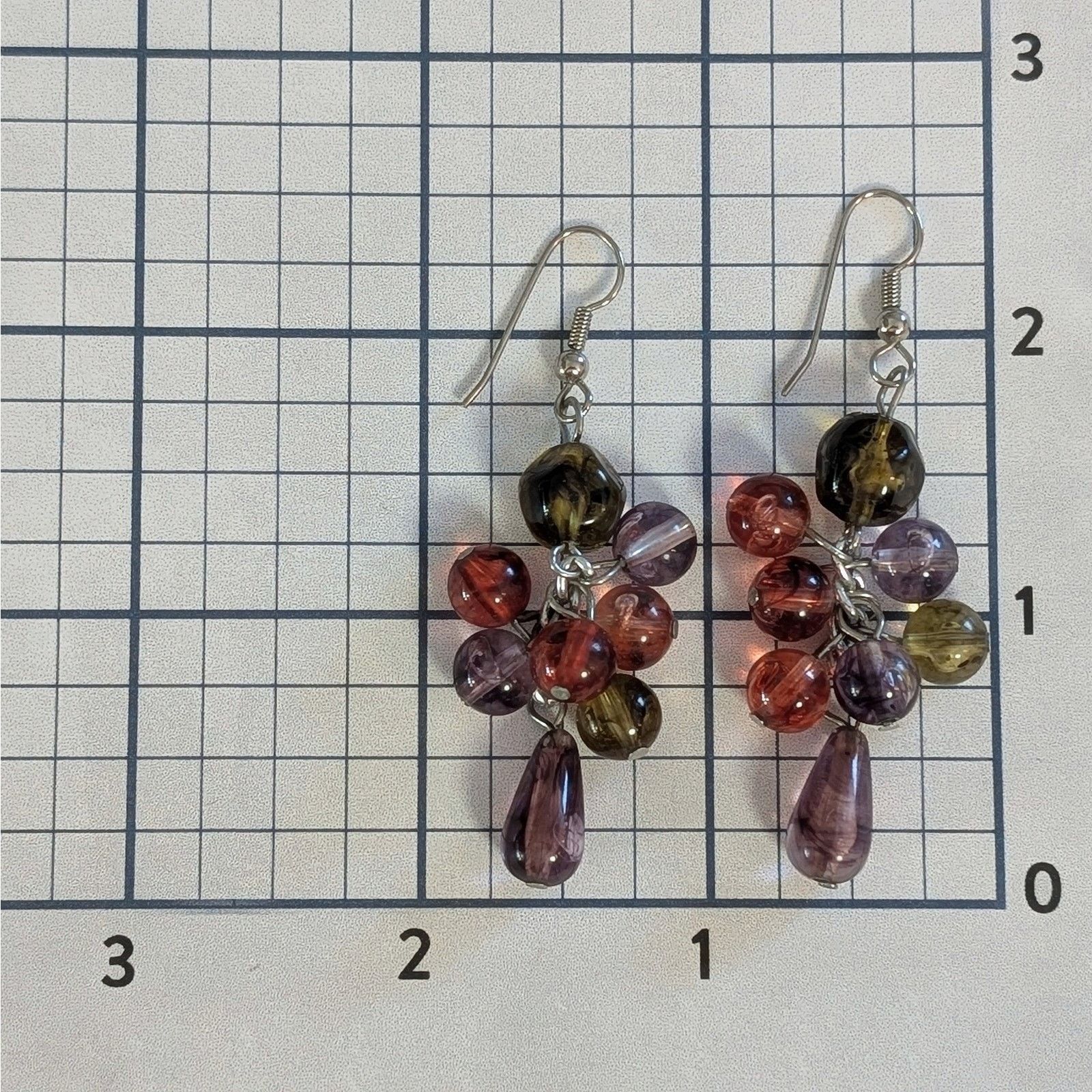 Other VTG 1980s Silver-Tone Wine-Colored Beaded Dangle Earrings Size ONE SIZE - 7 Thumbnail