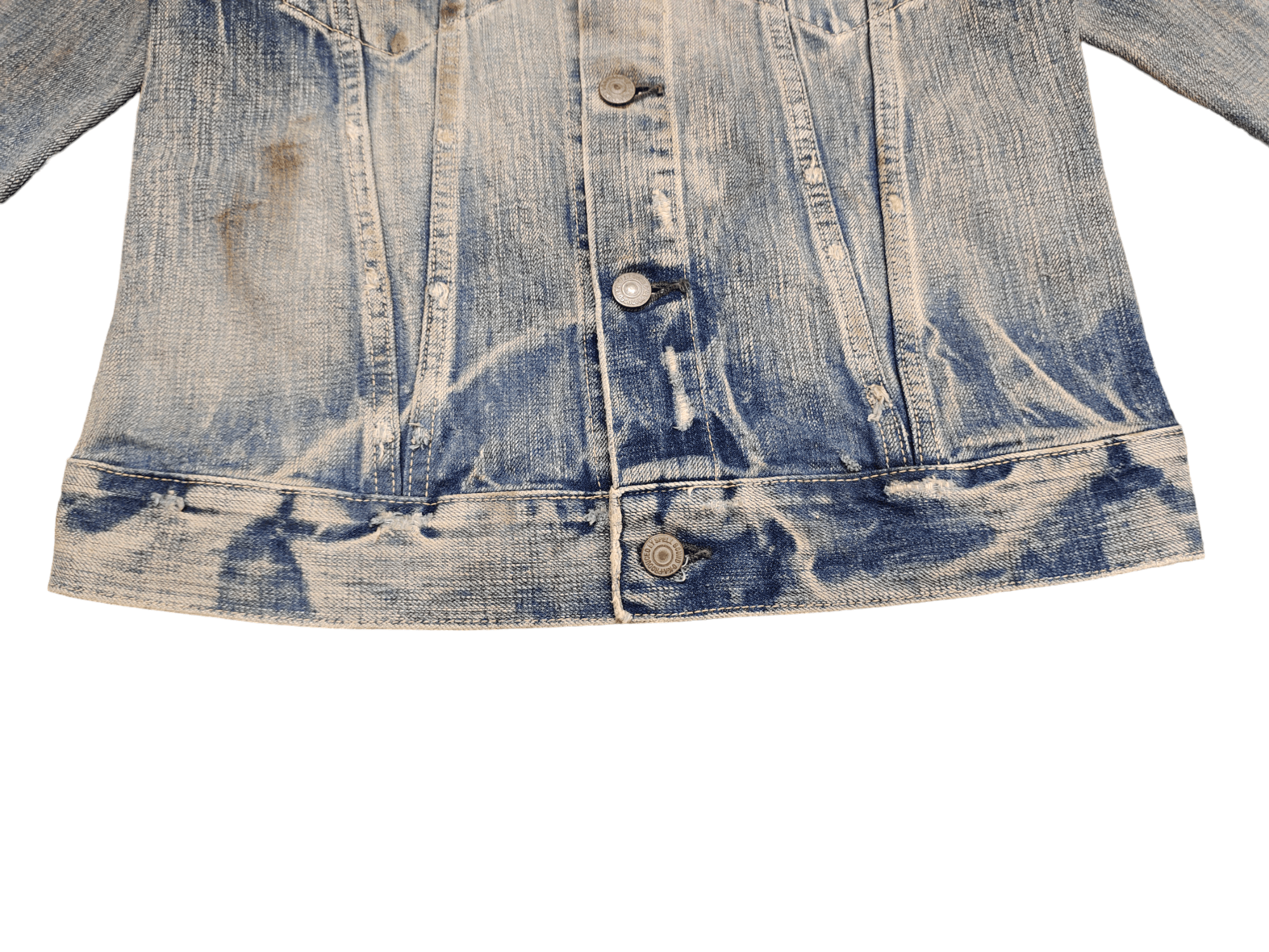 Number (N)ine × Undercover 1990s Spellbound Clawmark Distress Faded Denim Jacket Size US S / EU 44-46 / 1 - 8 Thumbnail
