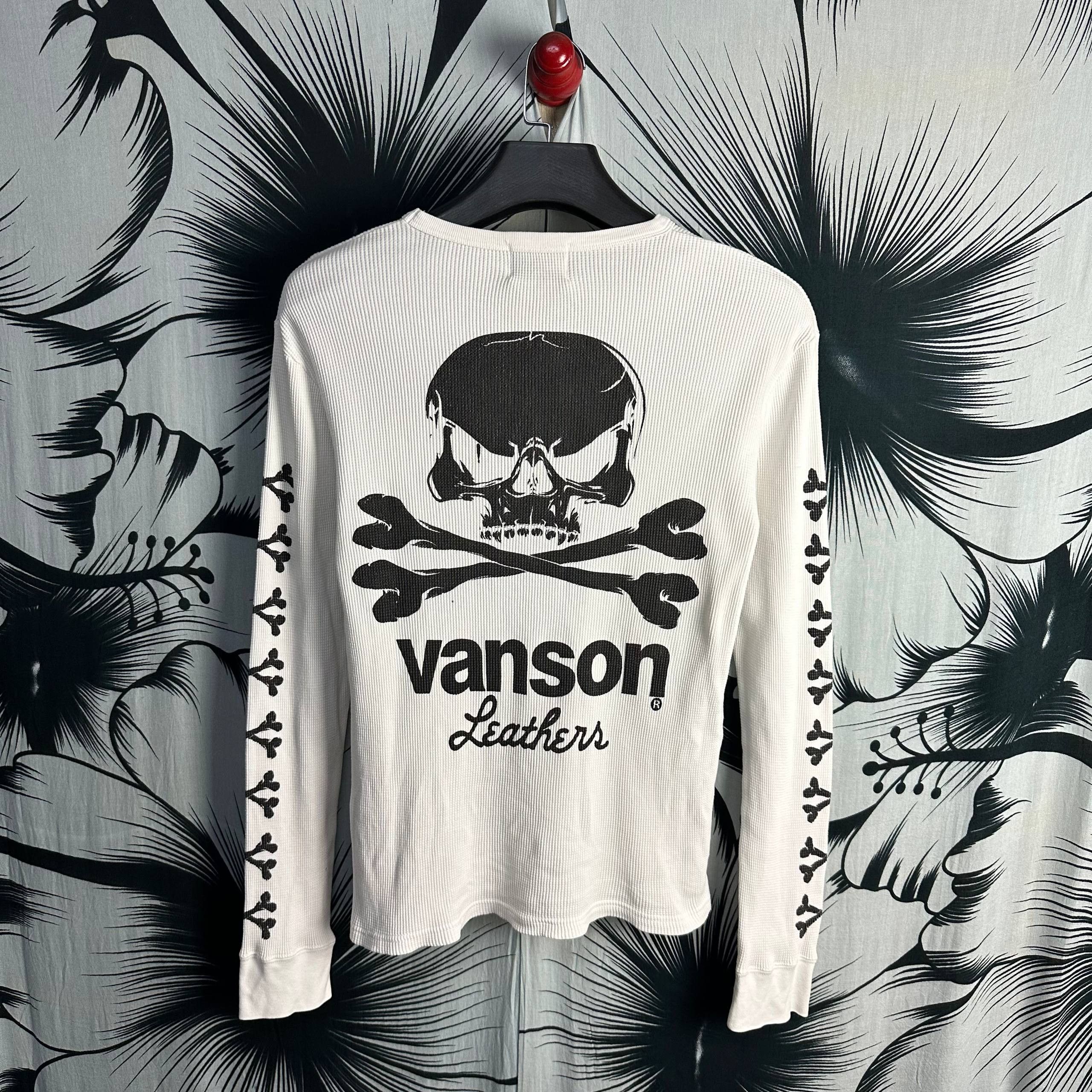 Vanson Leathers Authentic Vanson Leathers Bone Cross Skull Waffle Size US M / EU 48-50 / 2 - 2 Thumbnail
