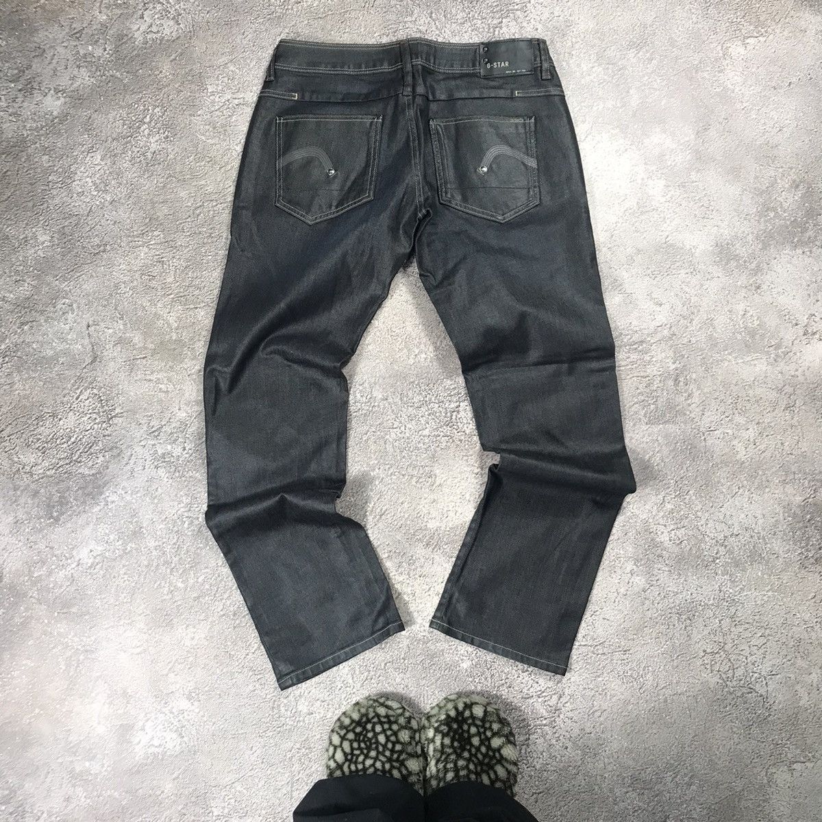 Vintage Vintage 90s G Star Raw Baggy Flared Jeans Streetwear Logo 31 Size 31" - 5 Thumbnail